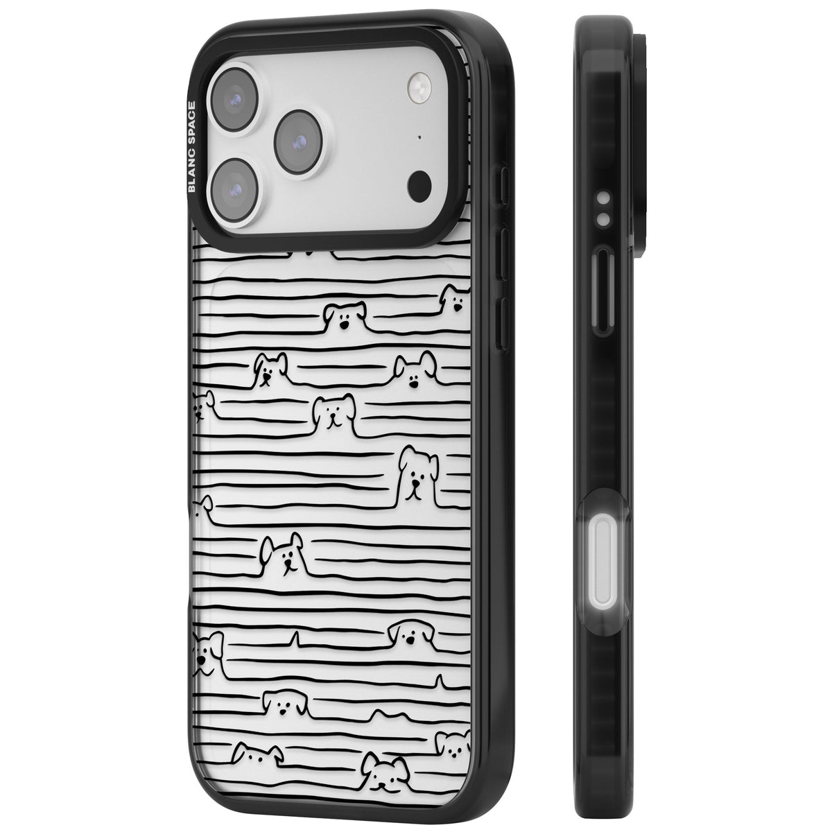 Dog Lines iPhone 17 Pro Max Impact Black Phone Case side