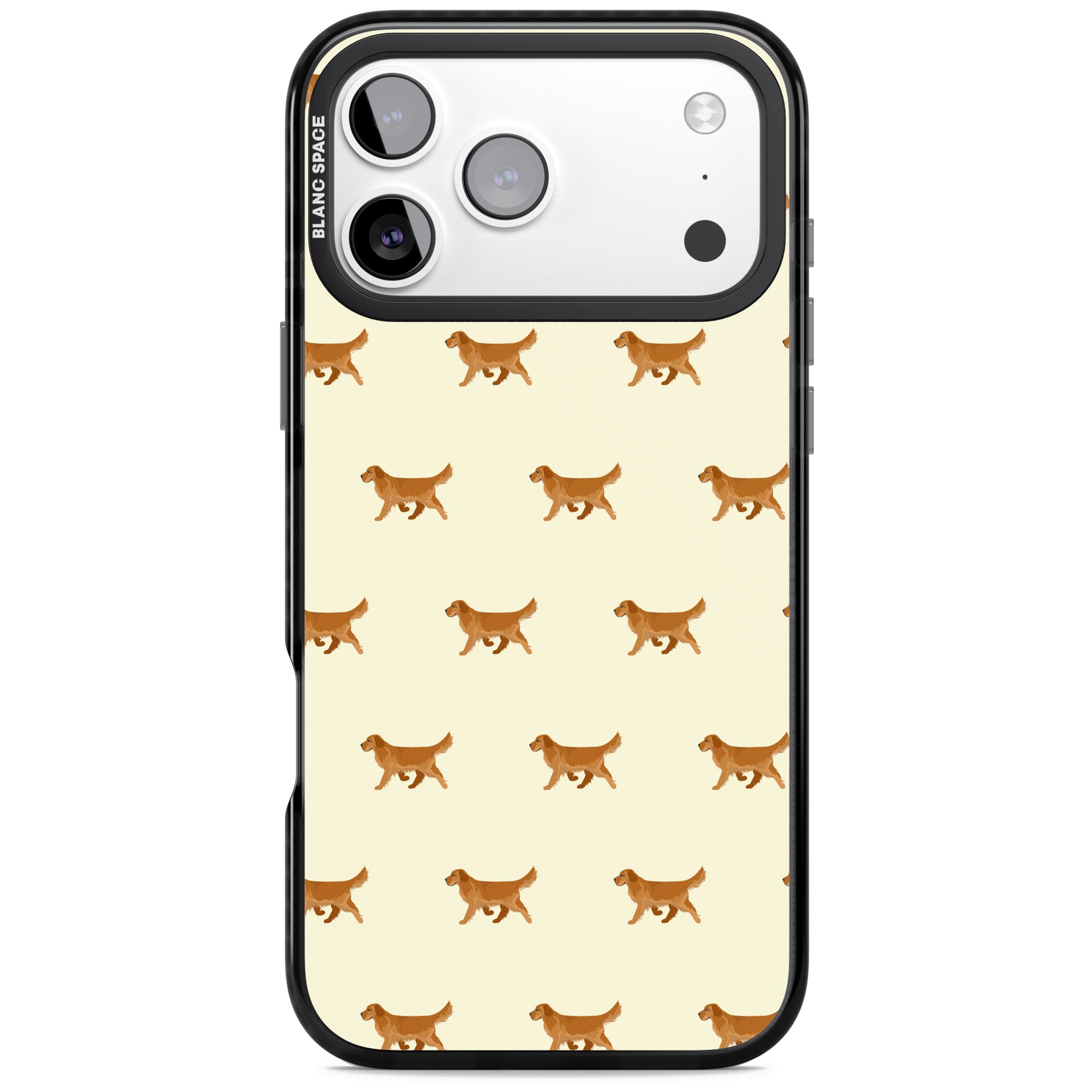 Golden Retriever Dog Pattern iPhone 17 Pro Impact Black Phone Case