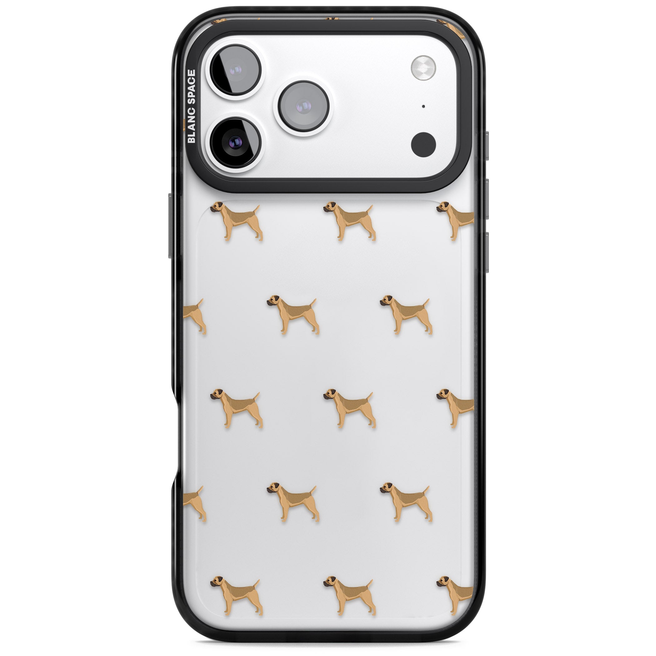 Border Terrier Dog Pattern iPhone 17 Pro Impact Black Phone Case