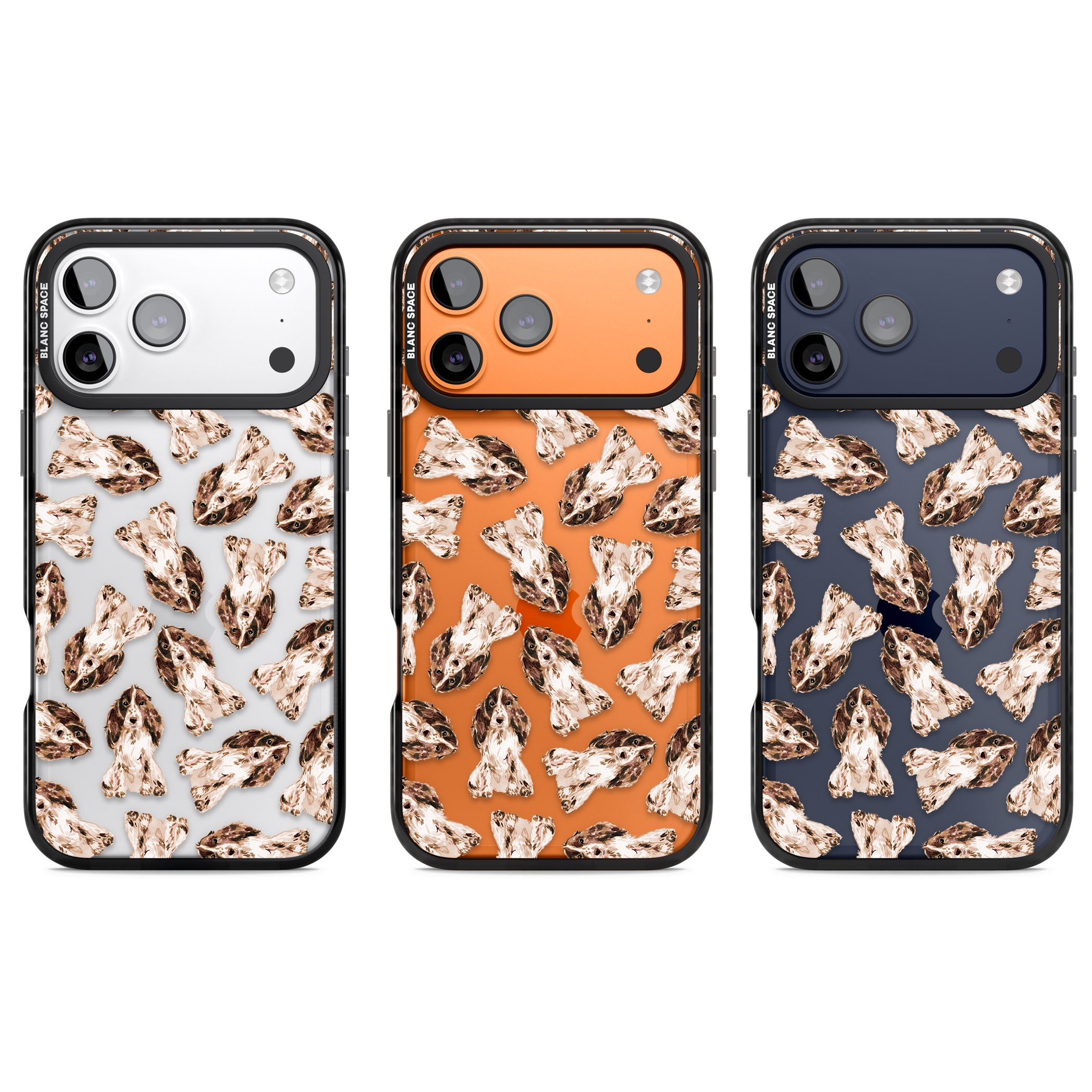 Cocker Spaniel (Brown) Watercolour Dog Pattern iPhone 17 Pro Impact Black Phone Case APT Impact Protection