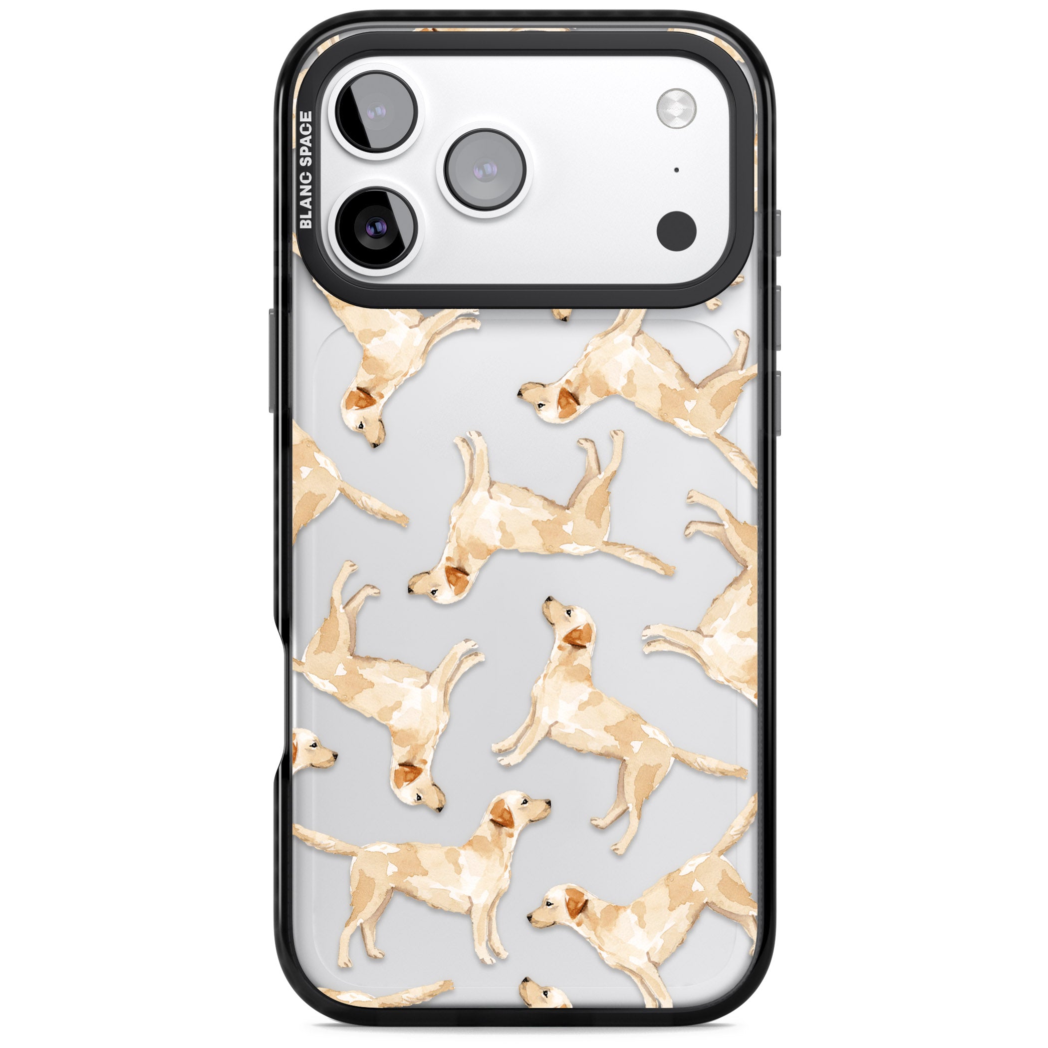 Yellow Labrador Watercolour Dog Pattern iPhone 17 Pro Impact Black Phone Case