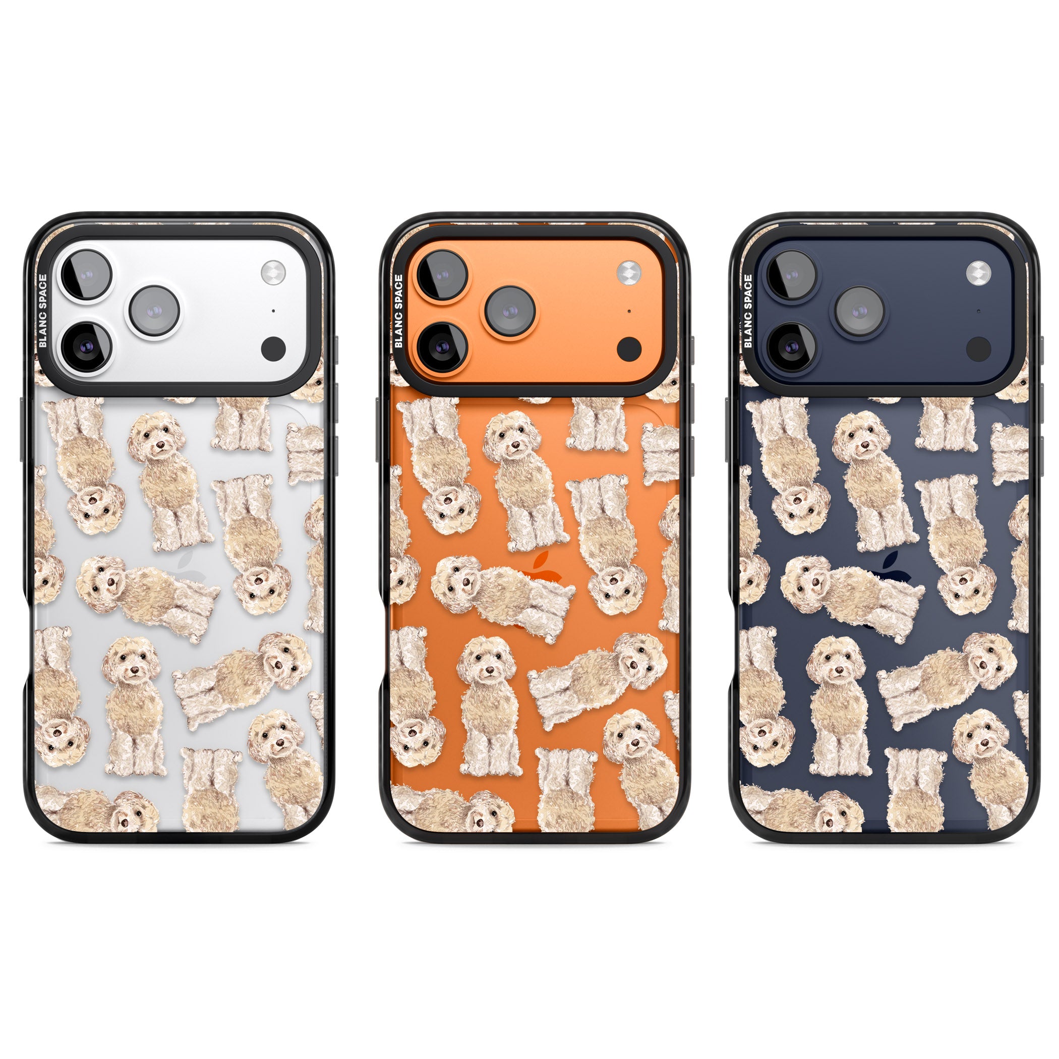 Cockapoo Patterned iPhone 17 Pro Impact Black Phone Case APT Impact Protection