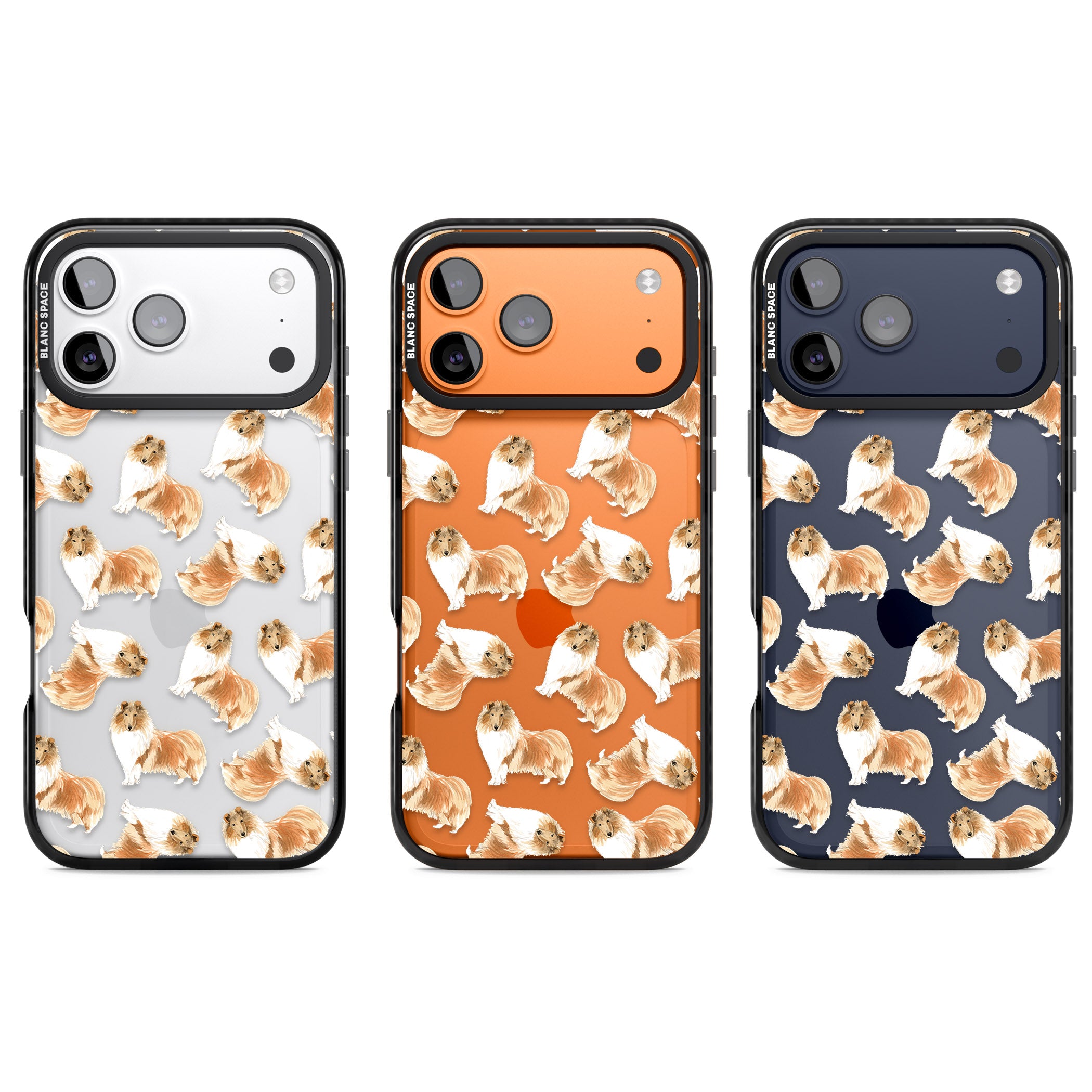Collie Watercolor iPhone 17 Pro Impact Black Phone Case APT Impact Protection