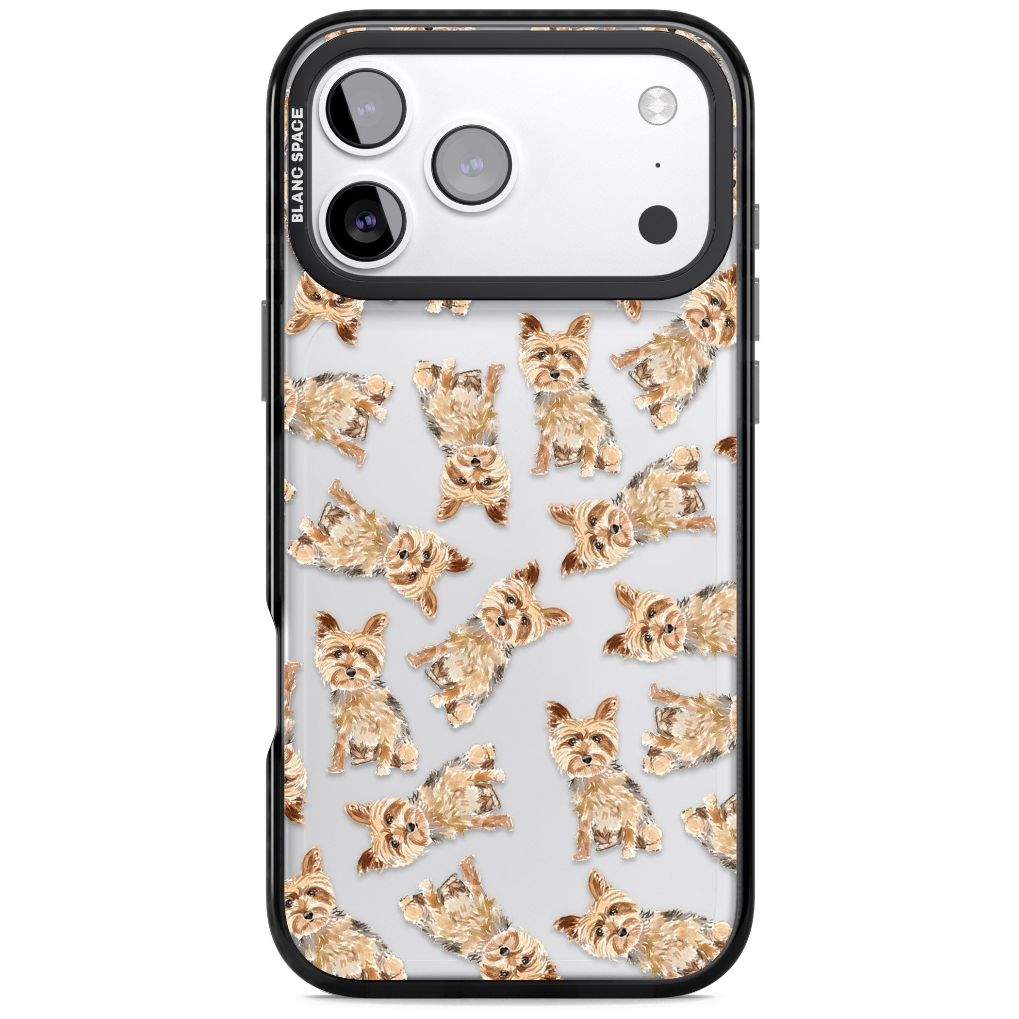 Yorkshire Terrier Dog Pattern iPhone 17 Pro Impact Black Phone Case
