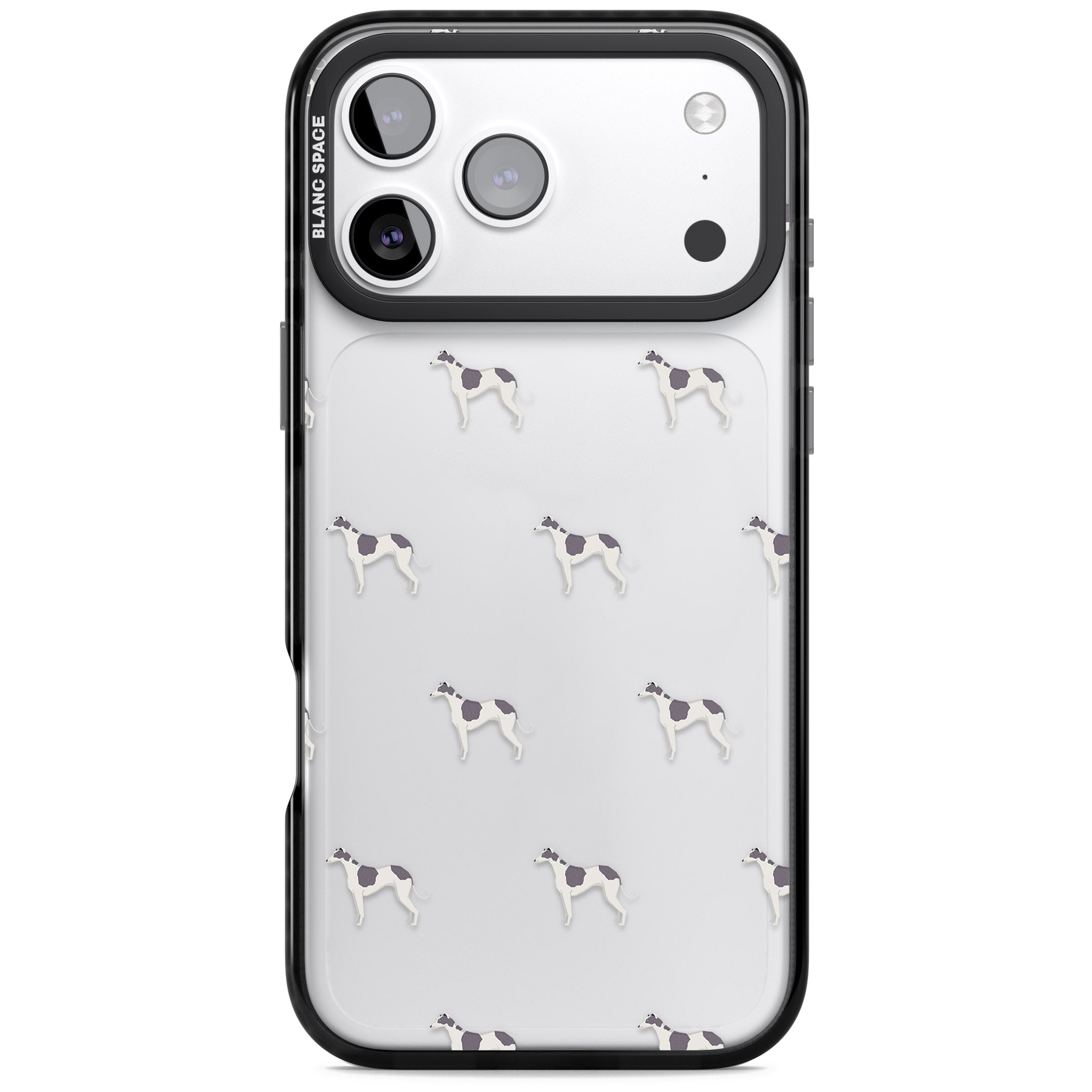 Greyhound Pattern iPhone 17 Pro Impact Black Phone Case
