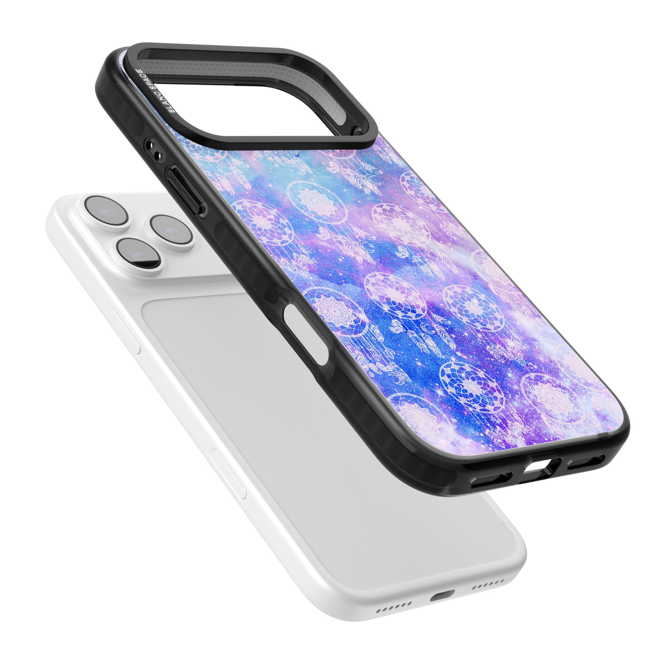 Dreamcatcher Galaxy Tie Dye iPhone 17 Pro Impact Black Phone Case Colours