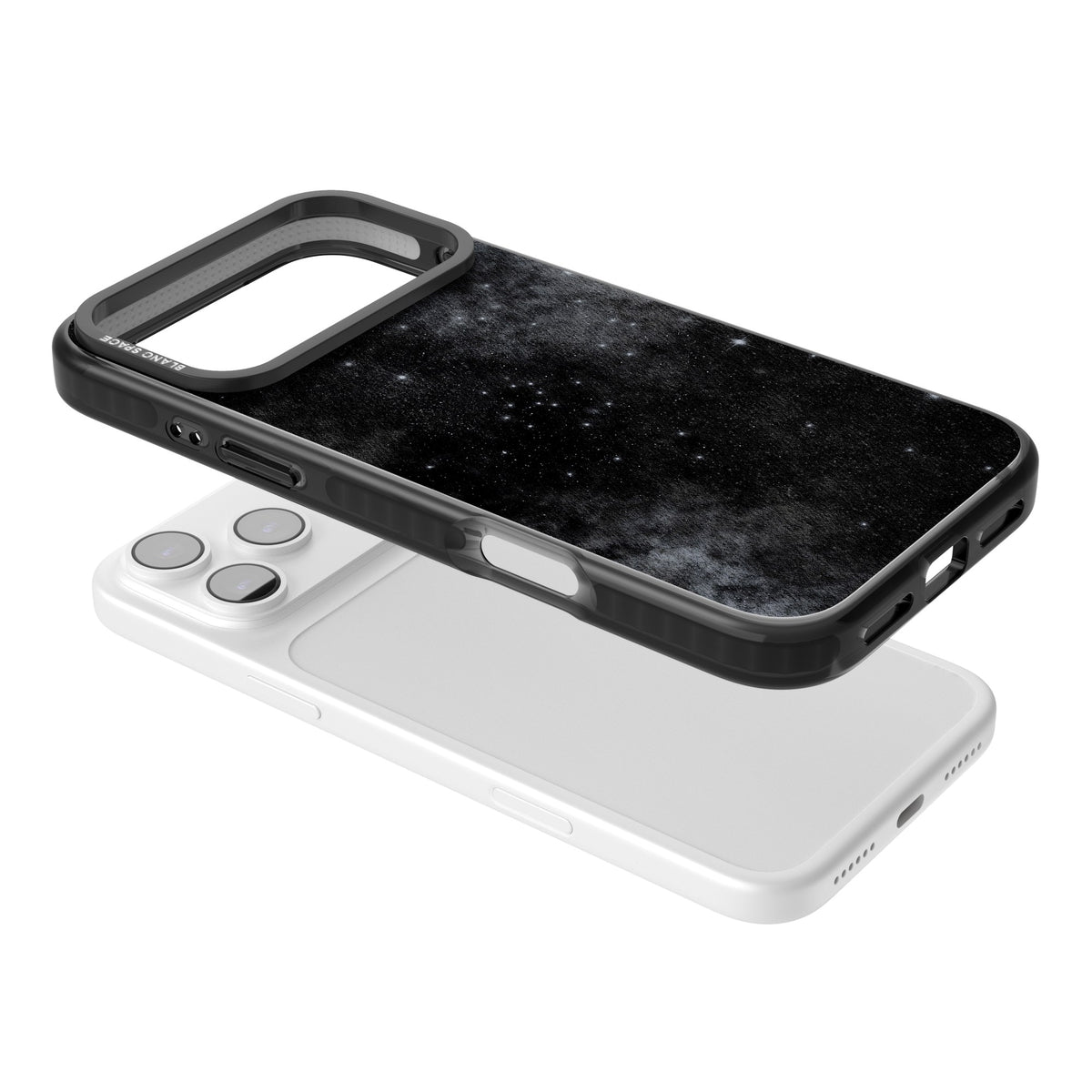 Shimmering Stars iPhone 17 Pro Max Impact Black Phone Case angled