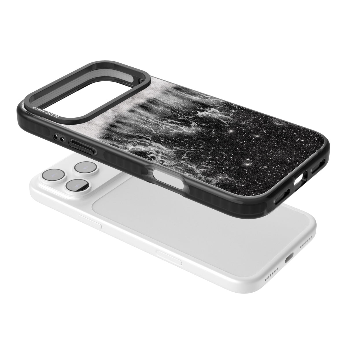 Deep Wave iPhone 17 Pro Max Impact Black Phone Case angled
