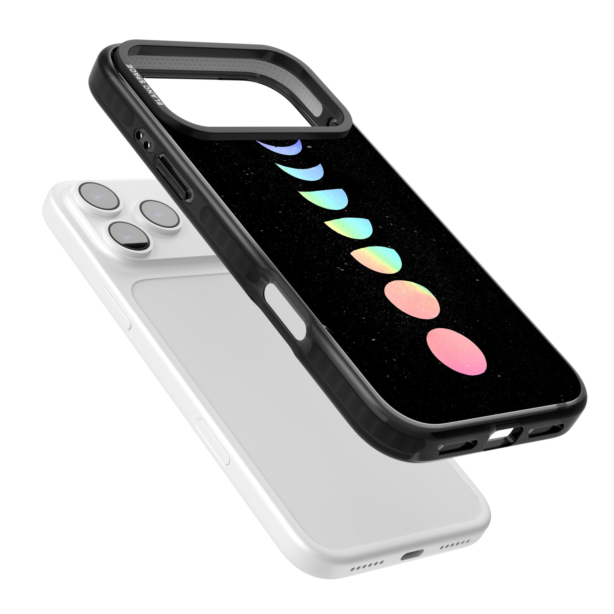Pastel Moon Phases iPhone 17 Pro Impact Black Phone Case Colours
