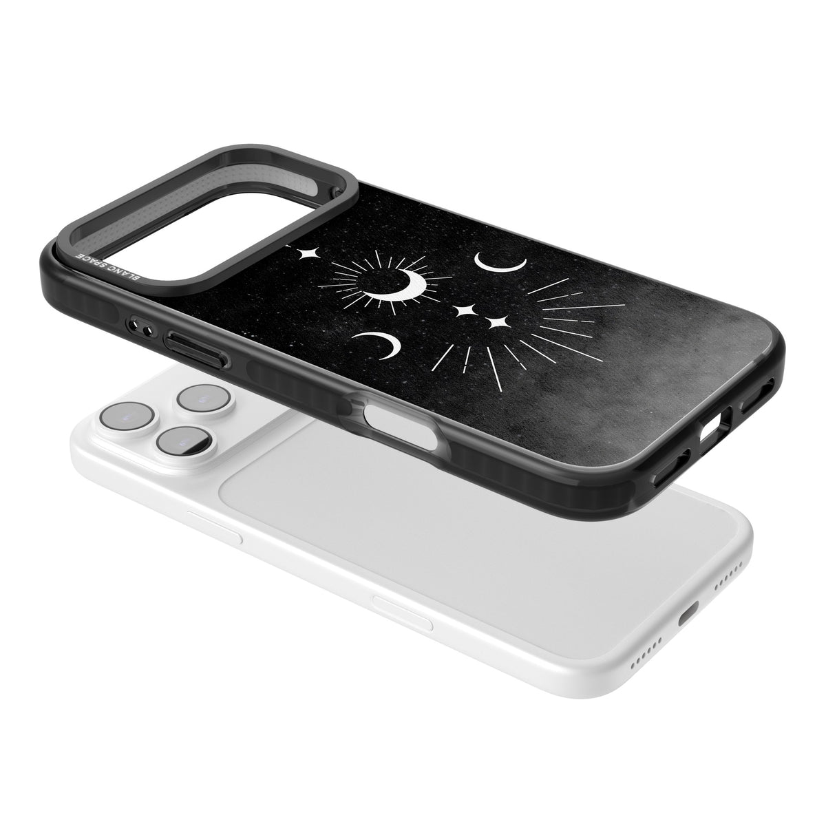 Lunar Mandala iPhone 17 Pro Max Impact Black Phone Case angled
