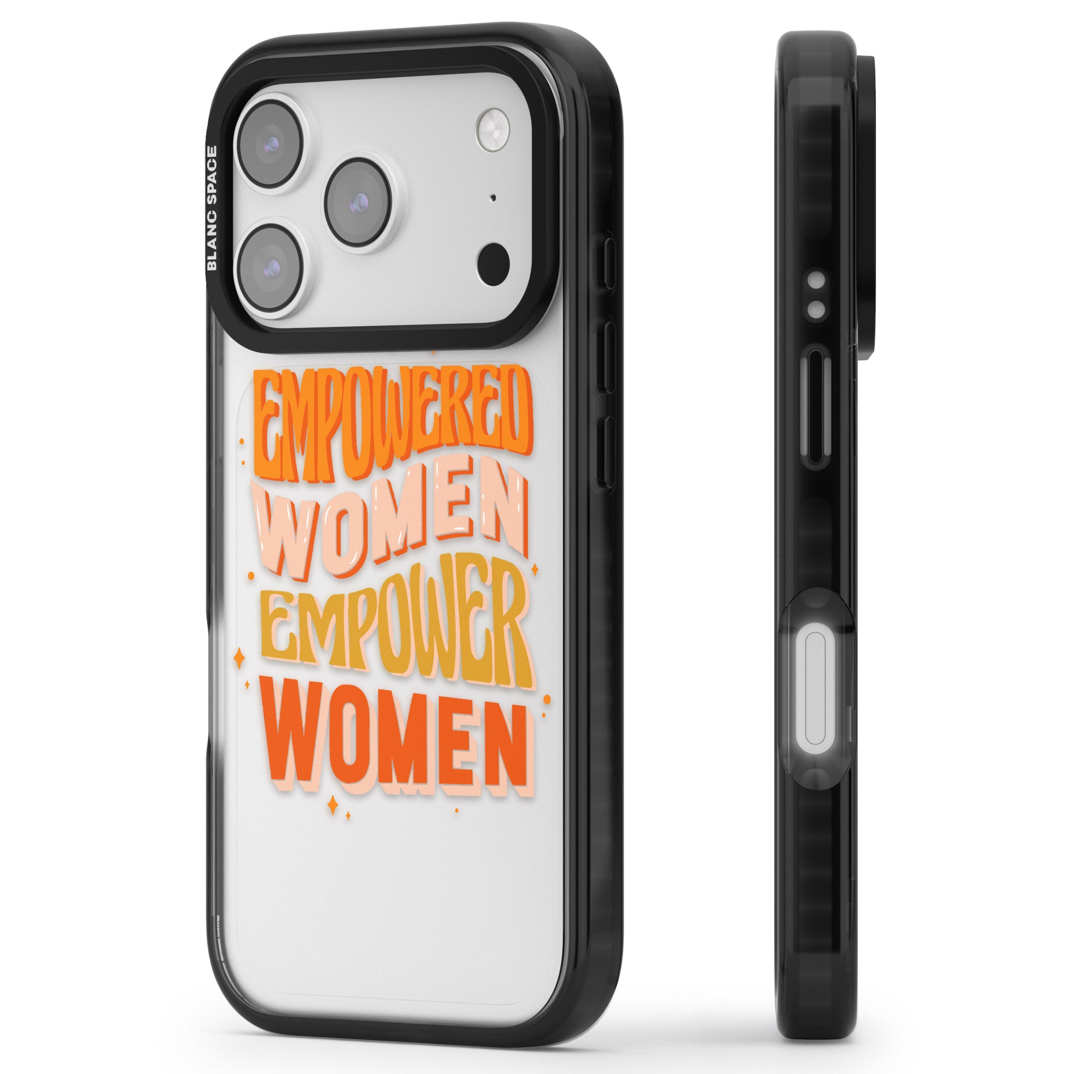 Empowered Women iPhone 17 Pro Impact Black Phone Case Side Profile