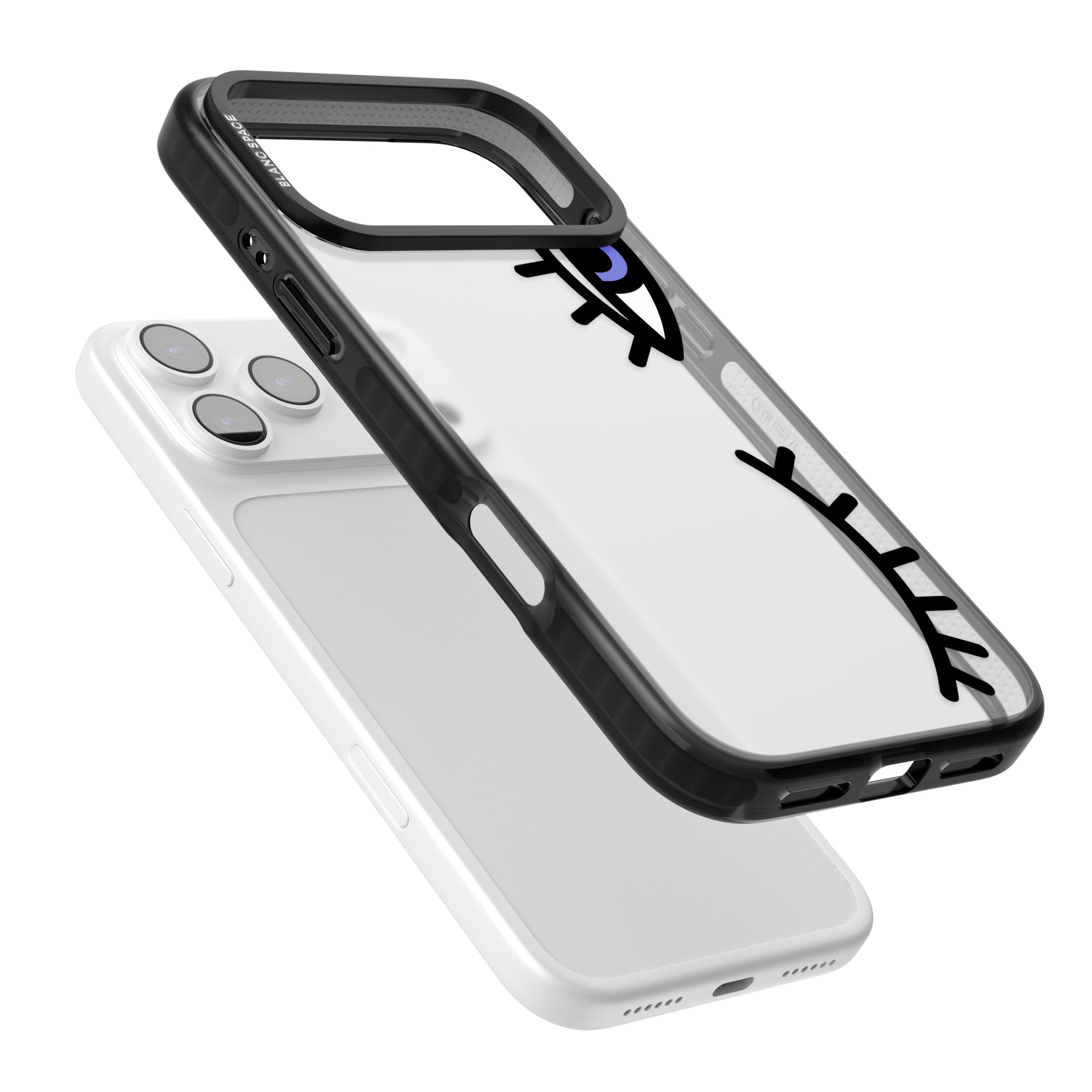 Winking Eyes Transparent Pattern iPhone 17 Pro Impact Black Phone Case Colours