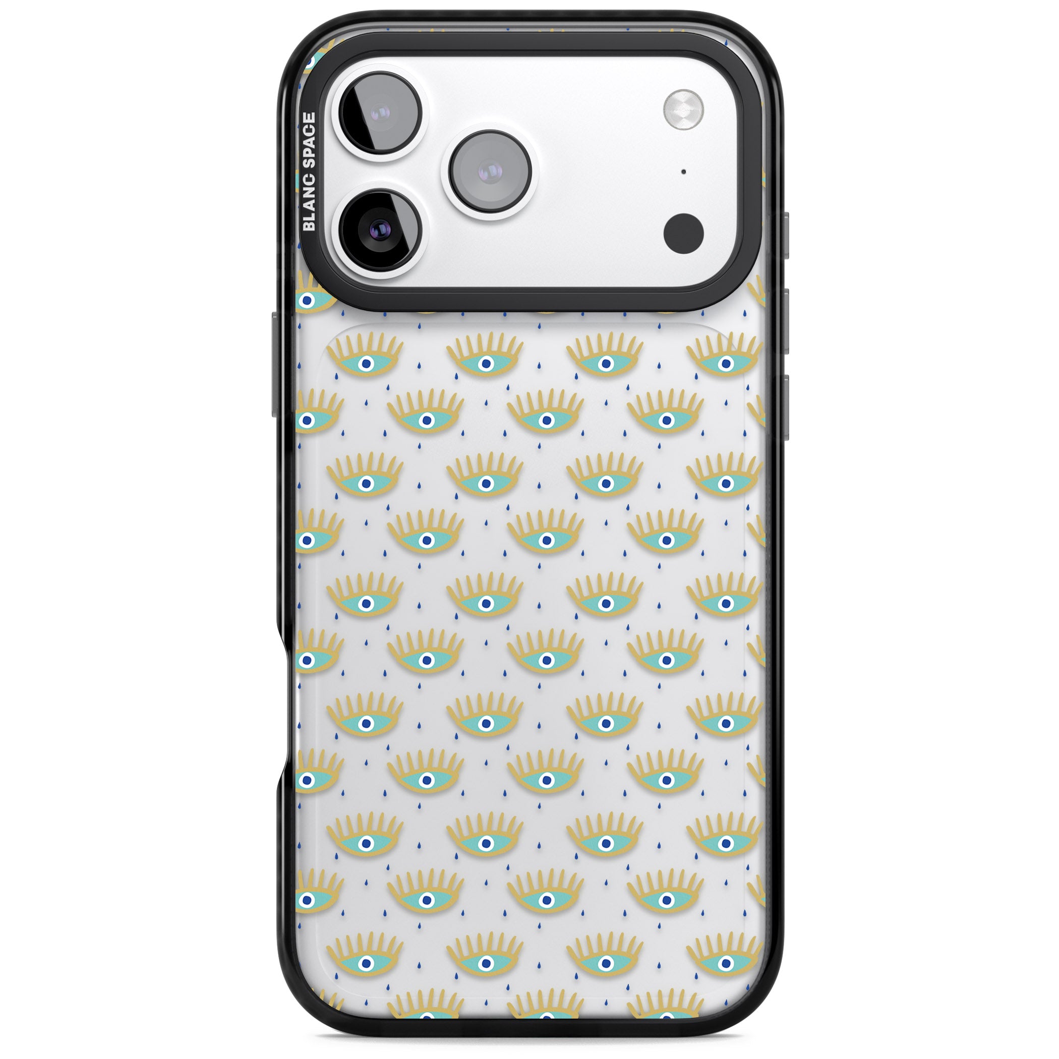Crying Eyes Pattern iPhone 17 Pro Impact Black Phone Case