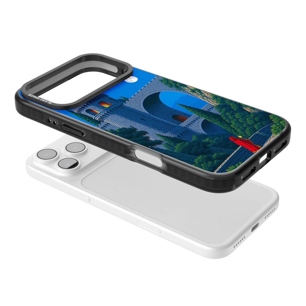 Castle Walls iPhone 17 Pro Max Impact Black Phone Case angled