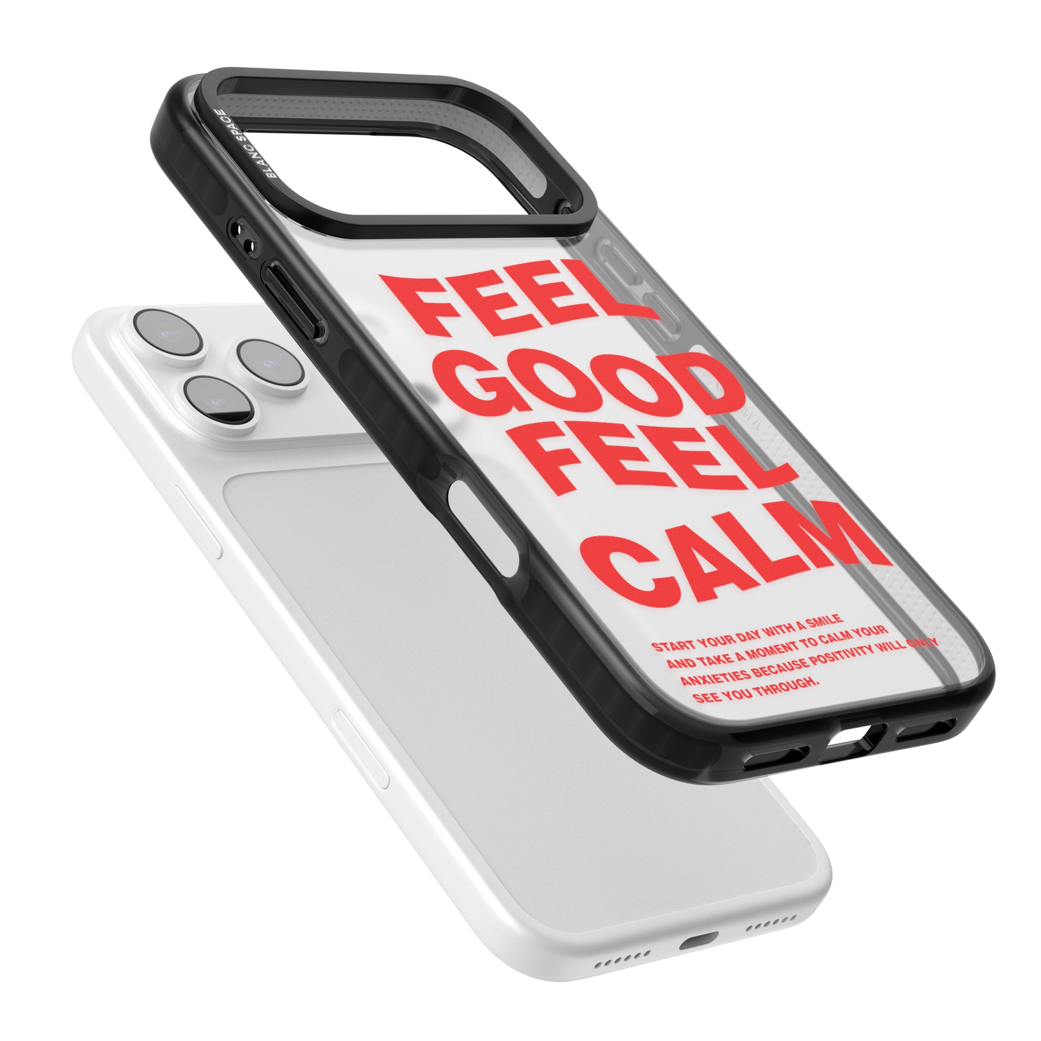 Feel Good Feel Calm (Red) iPhone 17 Pro Impact Black Phone Case Colours