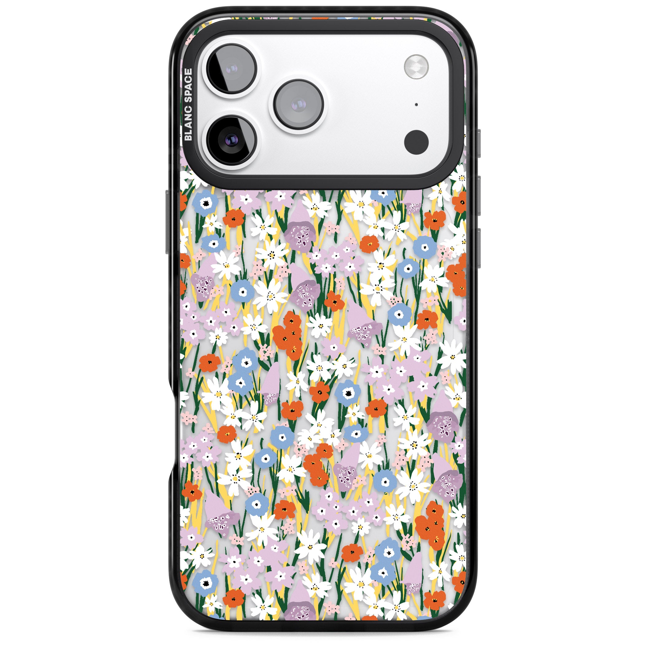 Vibrant Floral Garden iPhone 17 Pro Impact Black Phone Case