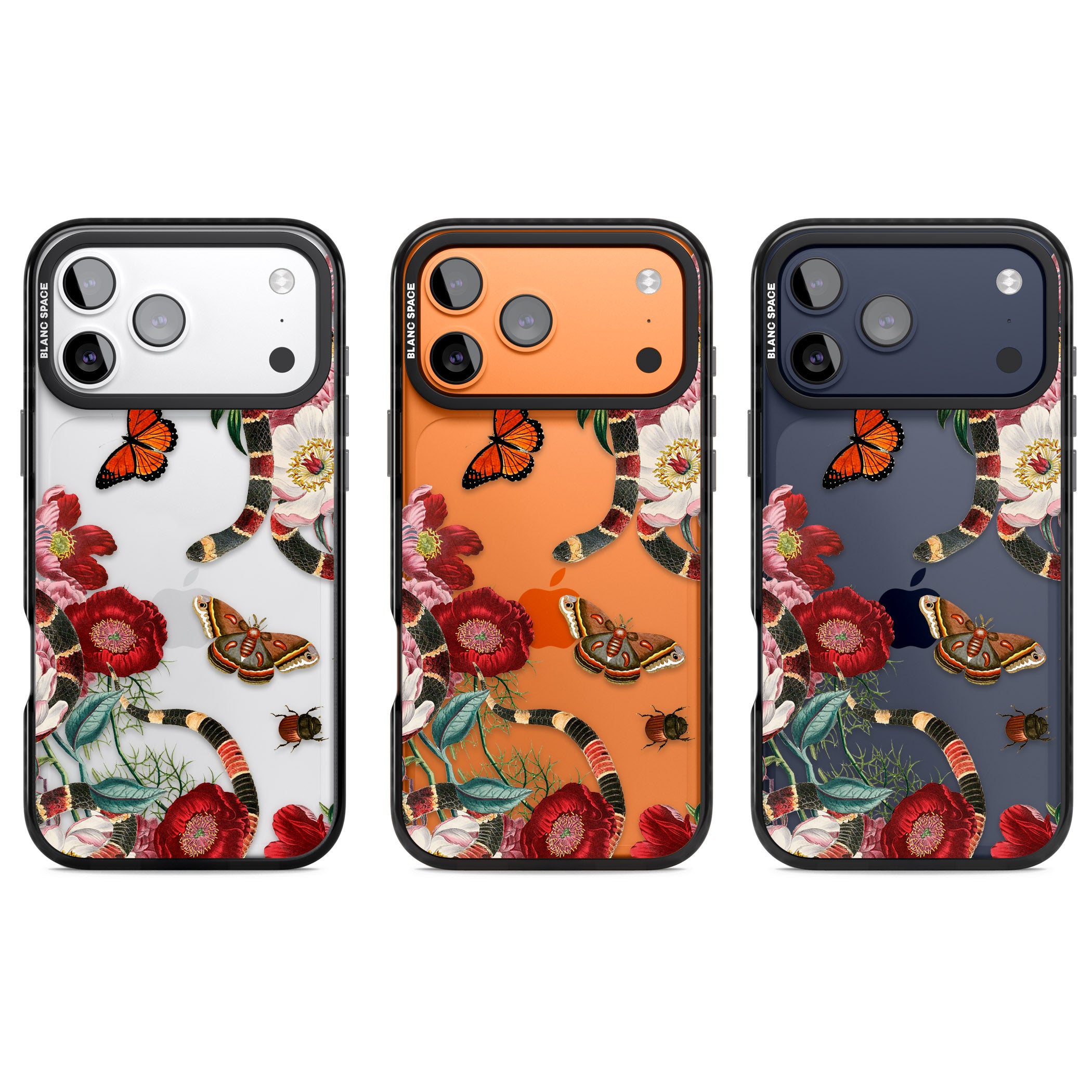 Botanical Snake iPhone 17 Pro Impact Black Phone Case APT Impact Protection