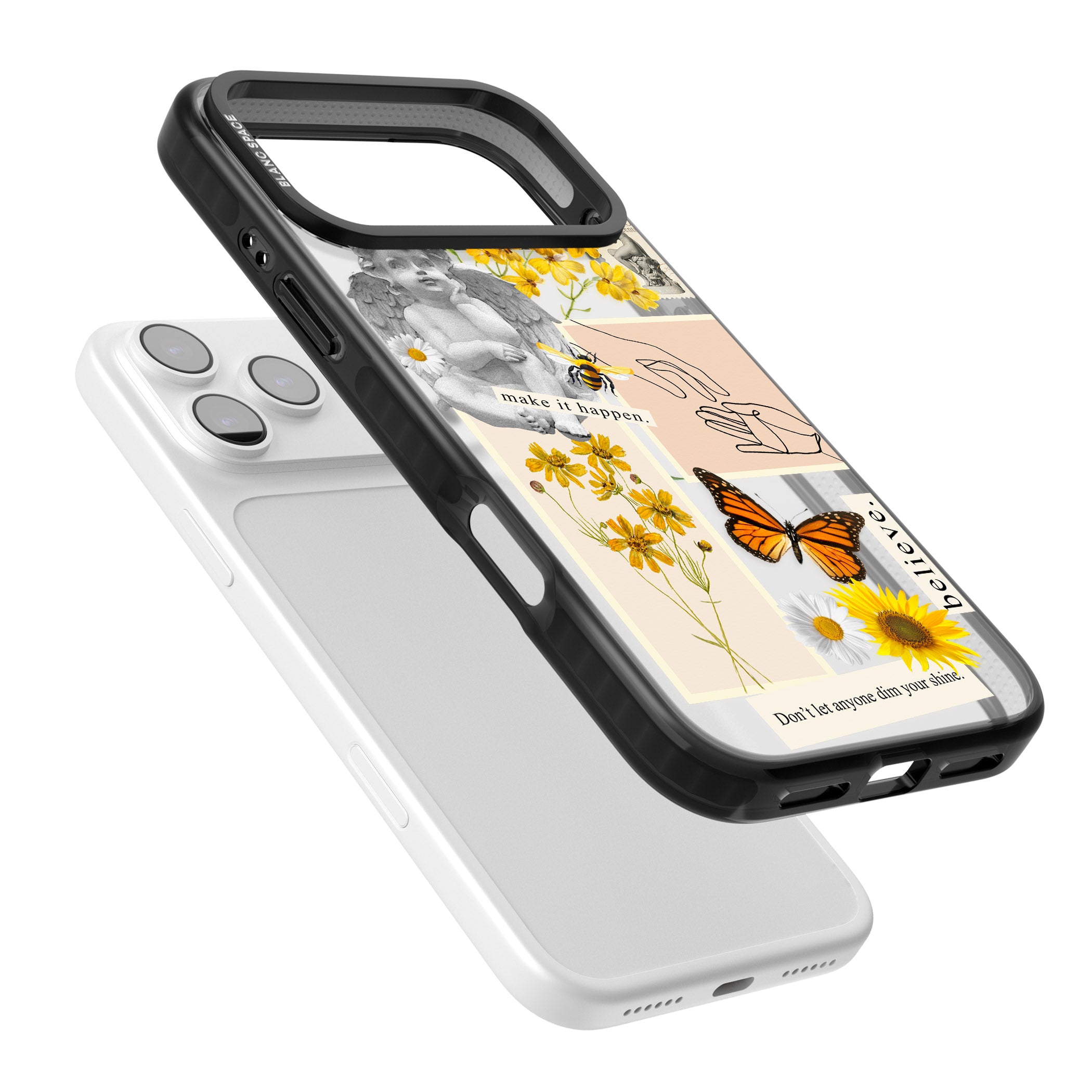 Vintage Wildflower Collage iPhone 17 Pro Impact Black Phone Case Colours