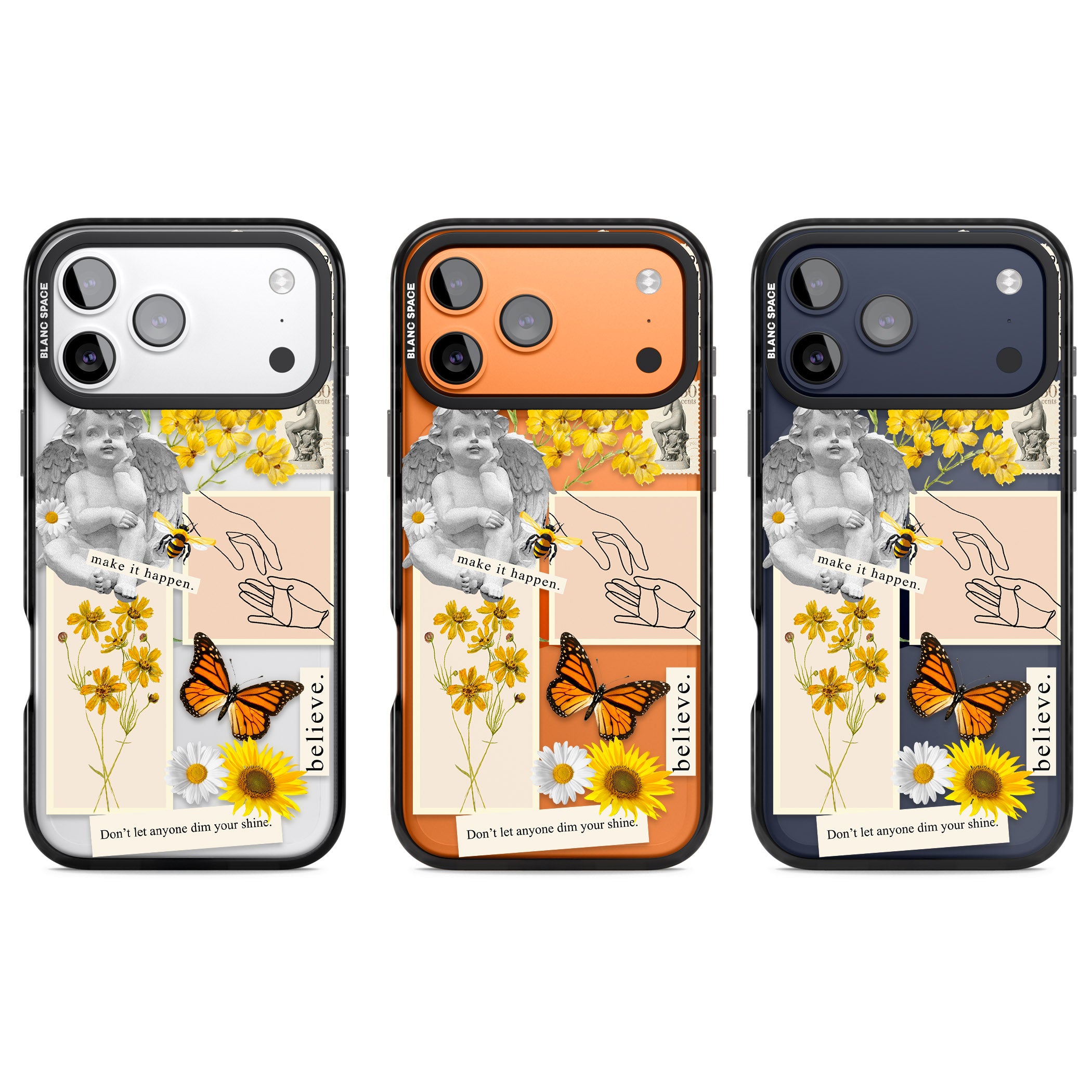 Vintage Wildflower Collage iPhone 17 Pro Impact Black Phone Case APT Impact Protection
