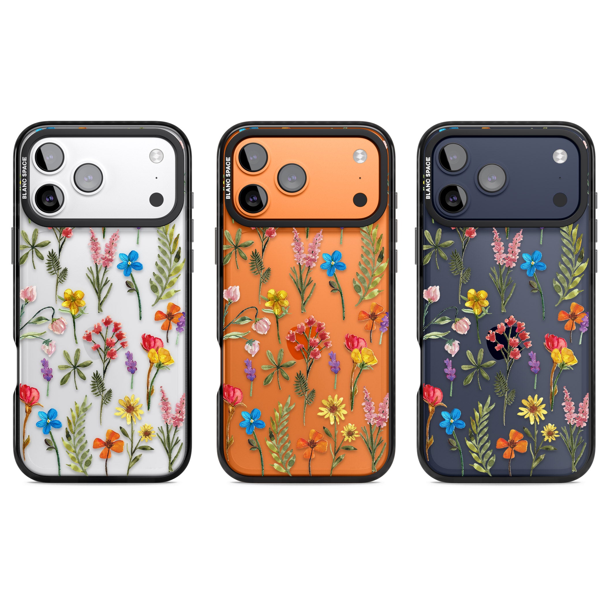Spring Botanicals iPhone 17 Pro Impact Black Phone Case APT Impact Protection