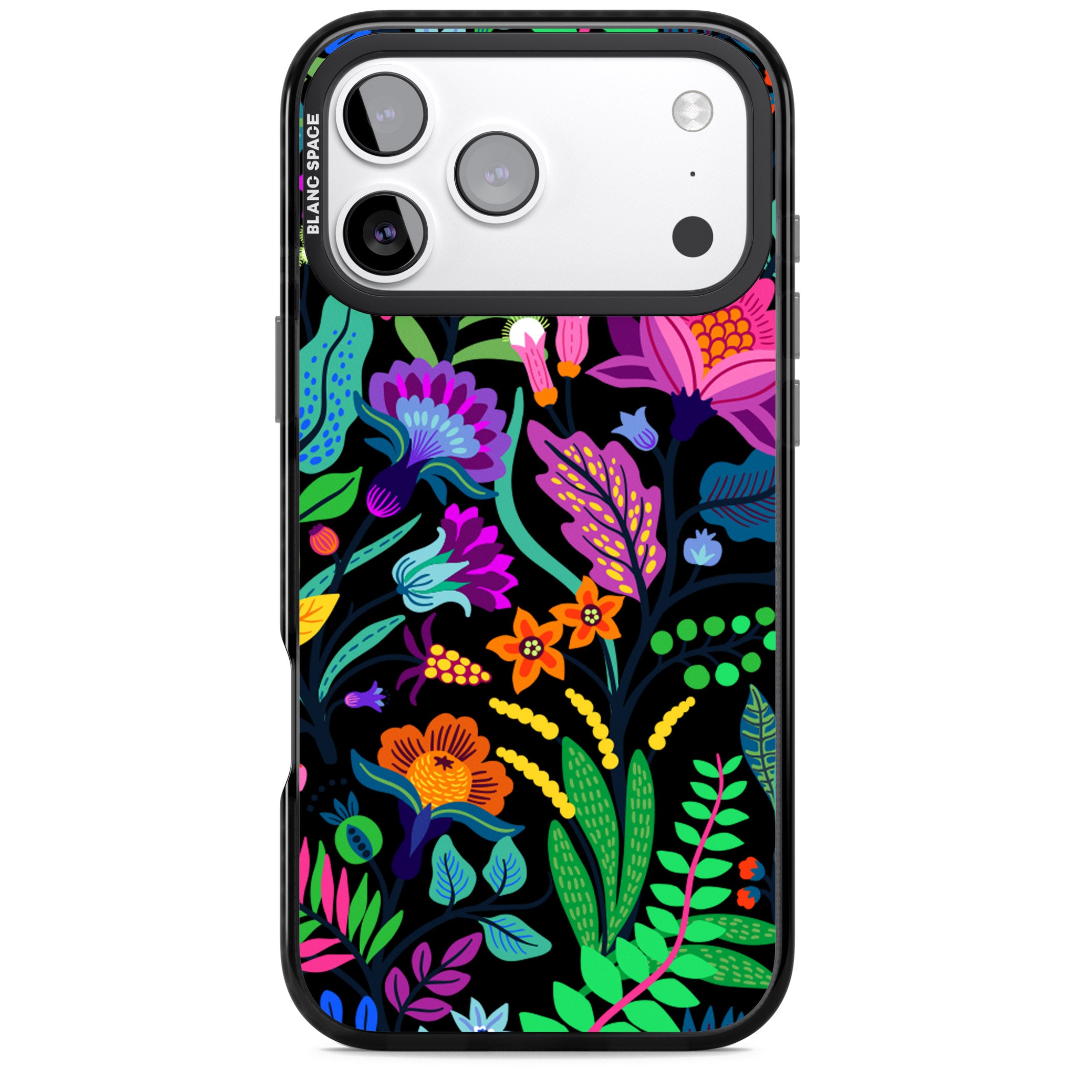 Floral Vibe (Black) iPhone 17 Pro Impact Black Phone Case