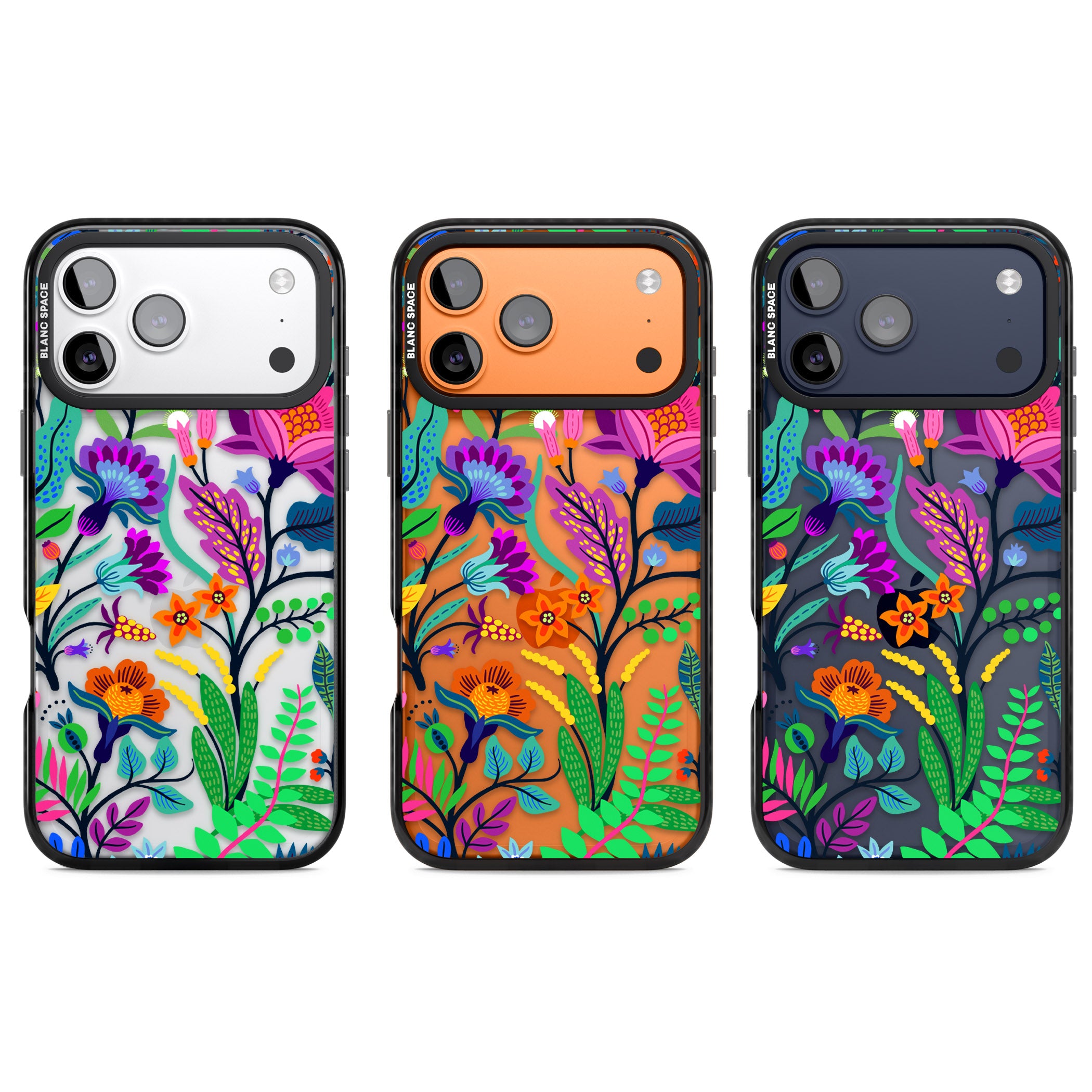 Floral Vibe iPhone 17 Pro Impact Black Phone Case APT Impact Protection