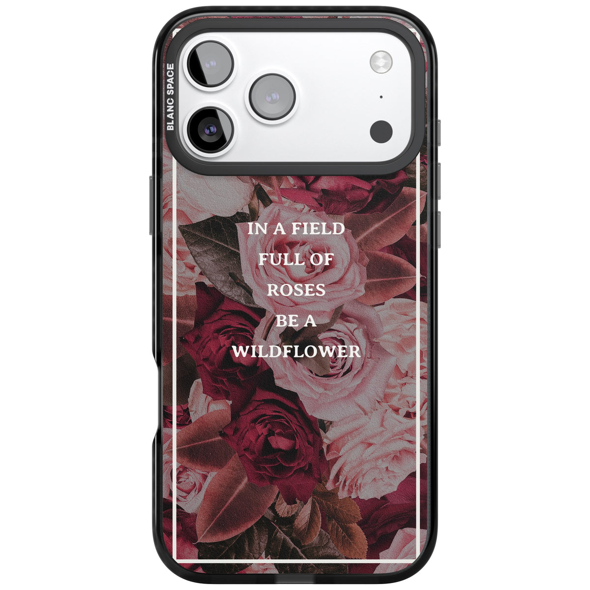 Wildflower Floral Quote iPhone 17 Pro Max Impact Black Phone Case front