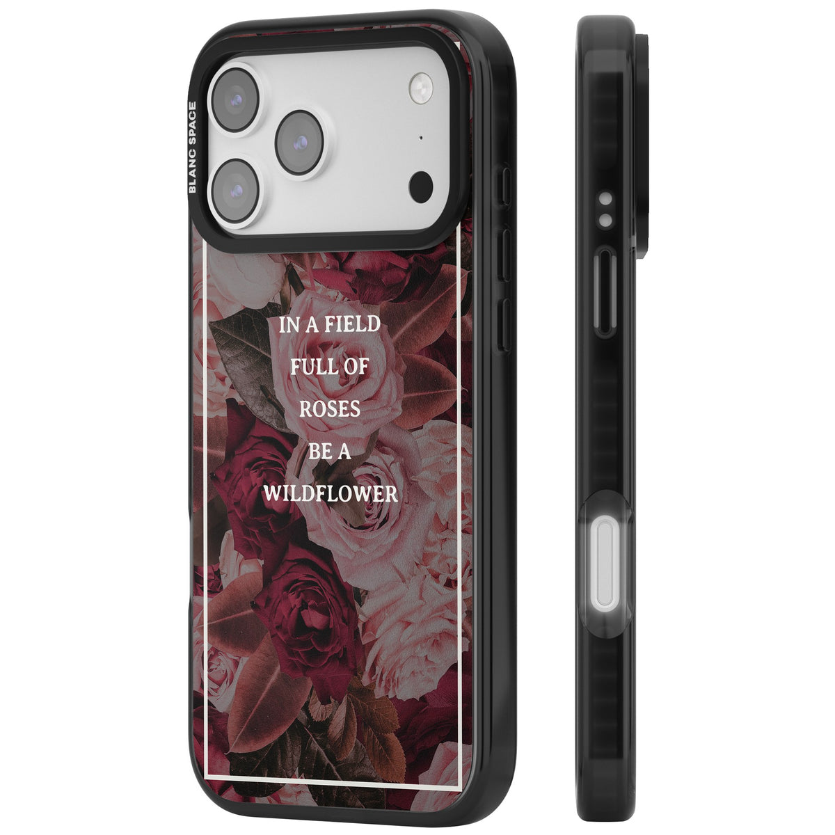 Wildflower Floral Quote iPhone 17 Pro Max Impact Black Phone Case side