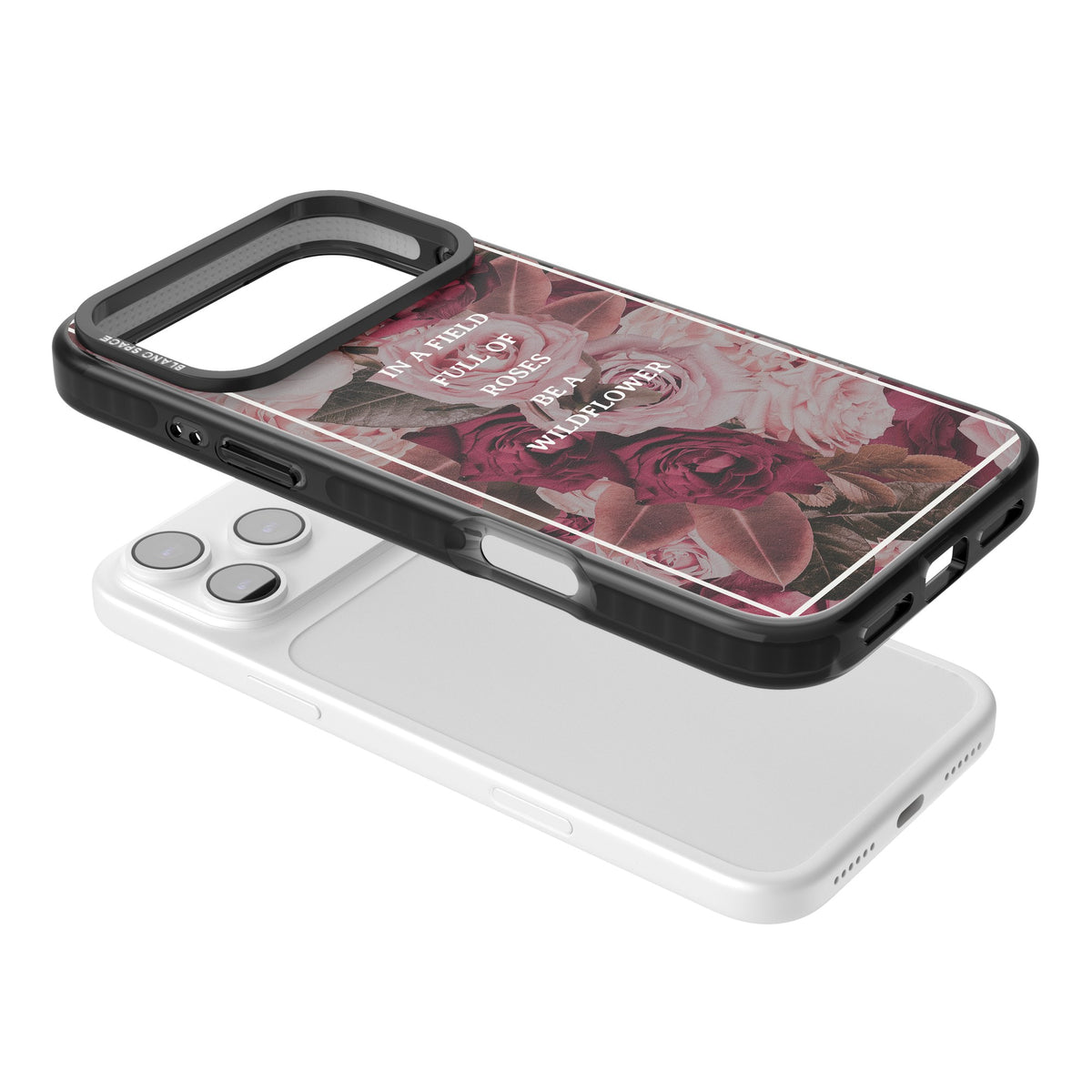 Wildflower Floral Quote iPhone 17 Pro Max Impact Black Phone Case angled