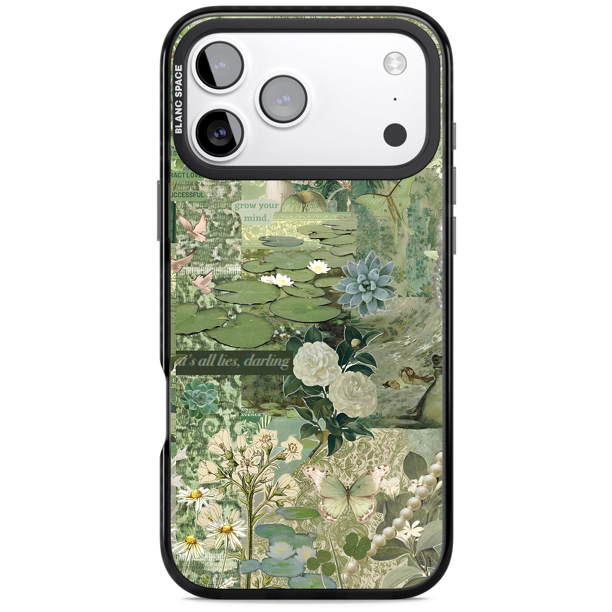 Sage Collage iPhone 17 Pro Impact Black Phone Case