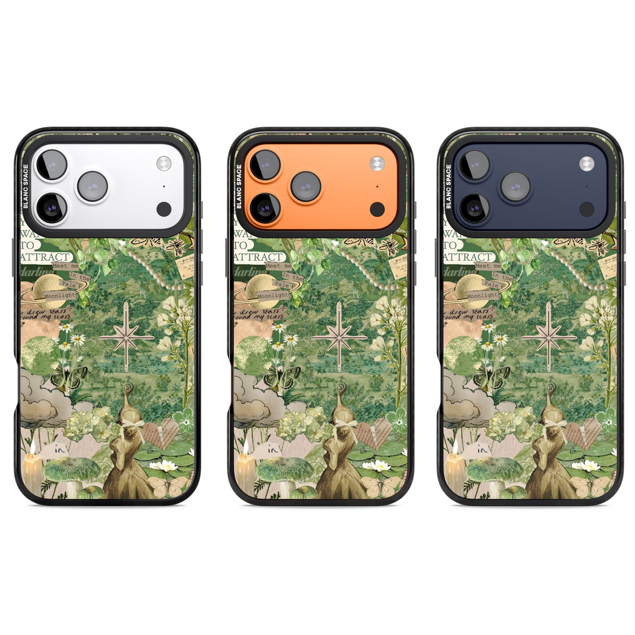 Green Vintage Collage iPhone 17 Pro Impact Black Phone Case APT Impact Protection