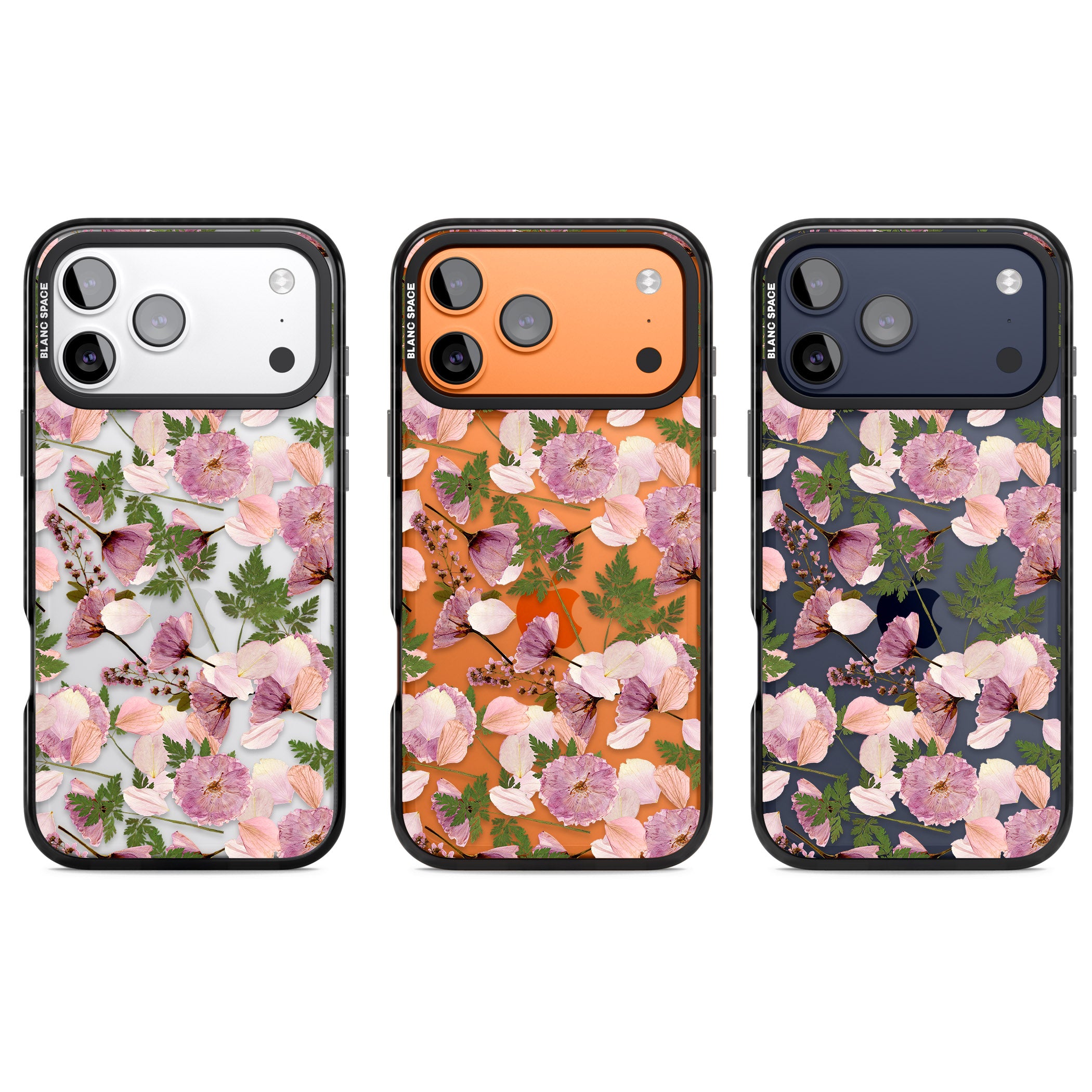 Pink Floral Appreciation iPhone 17 Pro Impact Black Phone Case APT Impact Protection
