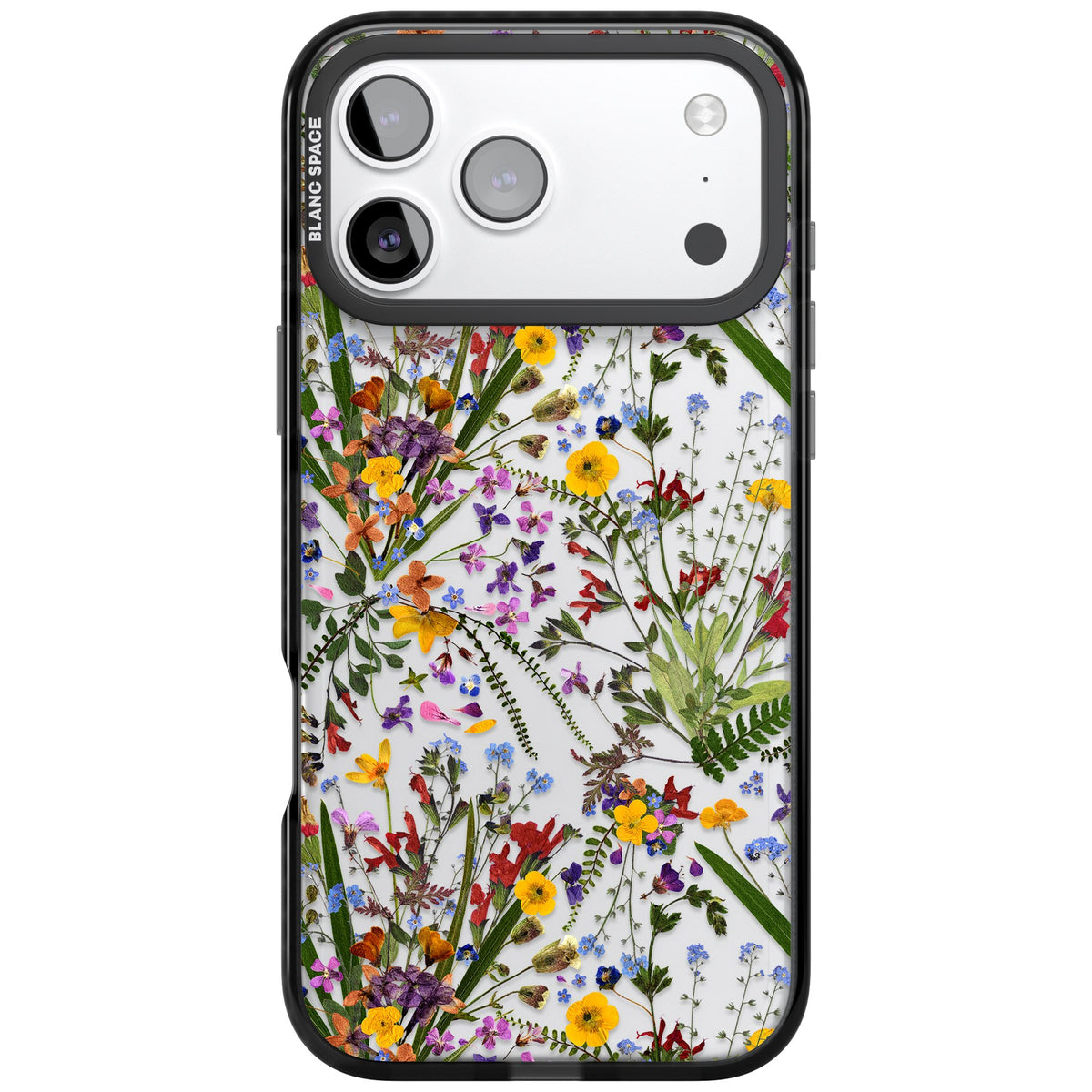 Wildflowers & Leaves iPhone 17 Pro Max Impact Black Phone Case front