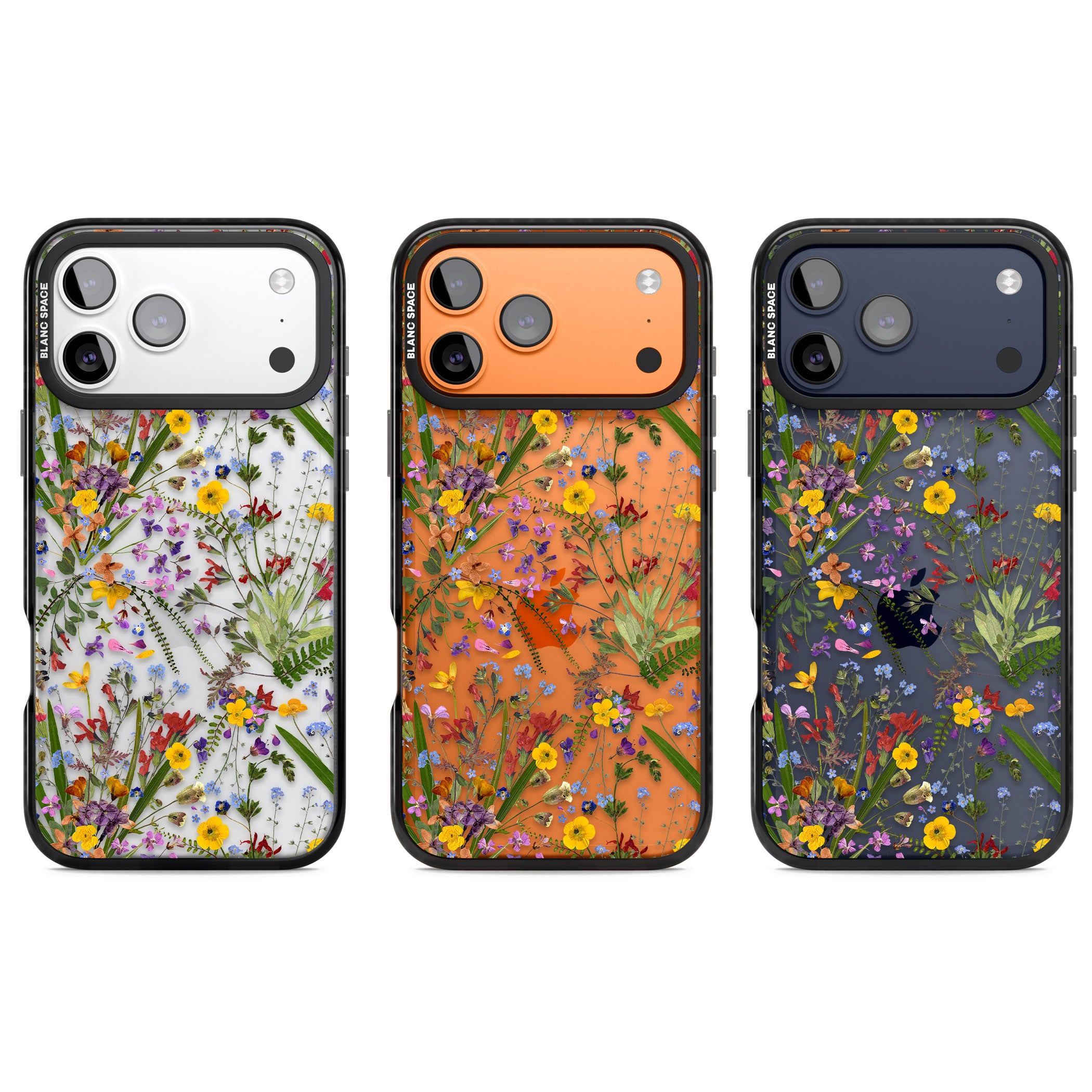 Wildflower & Leaves iPhone 17 Pro Impact Black Phone Case APT Impact Protection