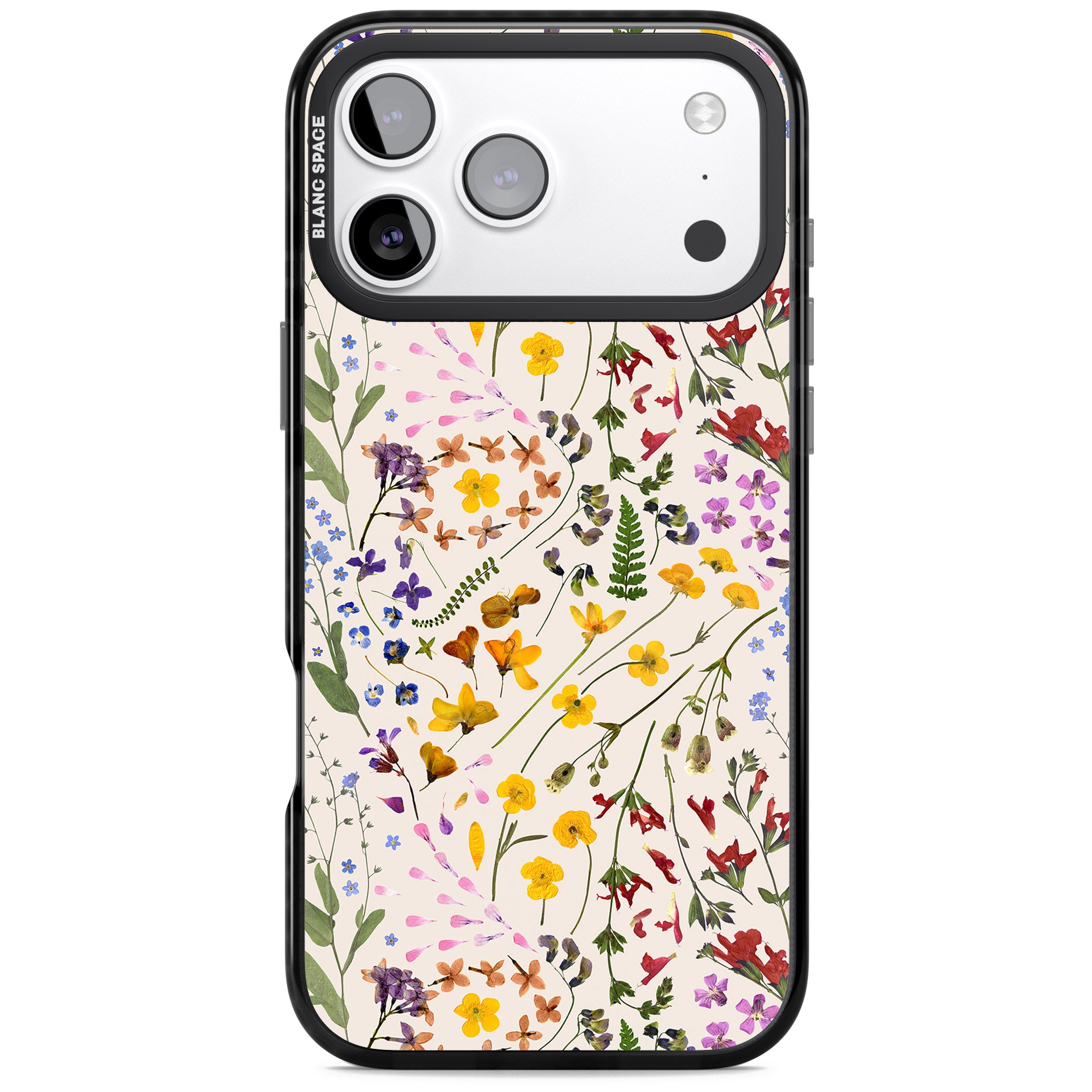 Wildflower Bouquet Cream iPhone 17 Pro Impact Black Phone Case