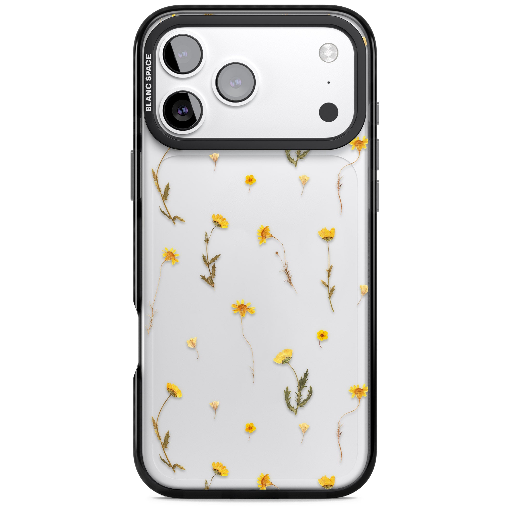 Yellow Wildflower iPhone 17 Pro Impact Black Phone Case