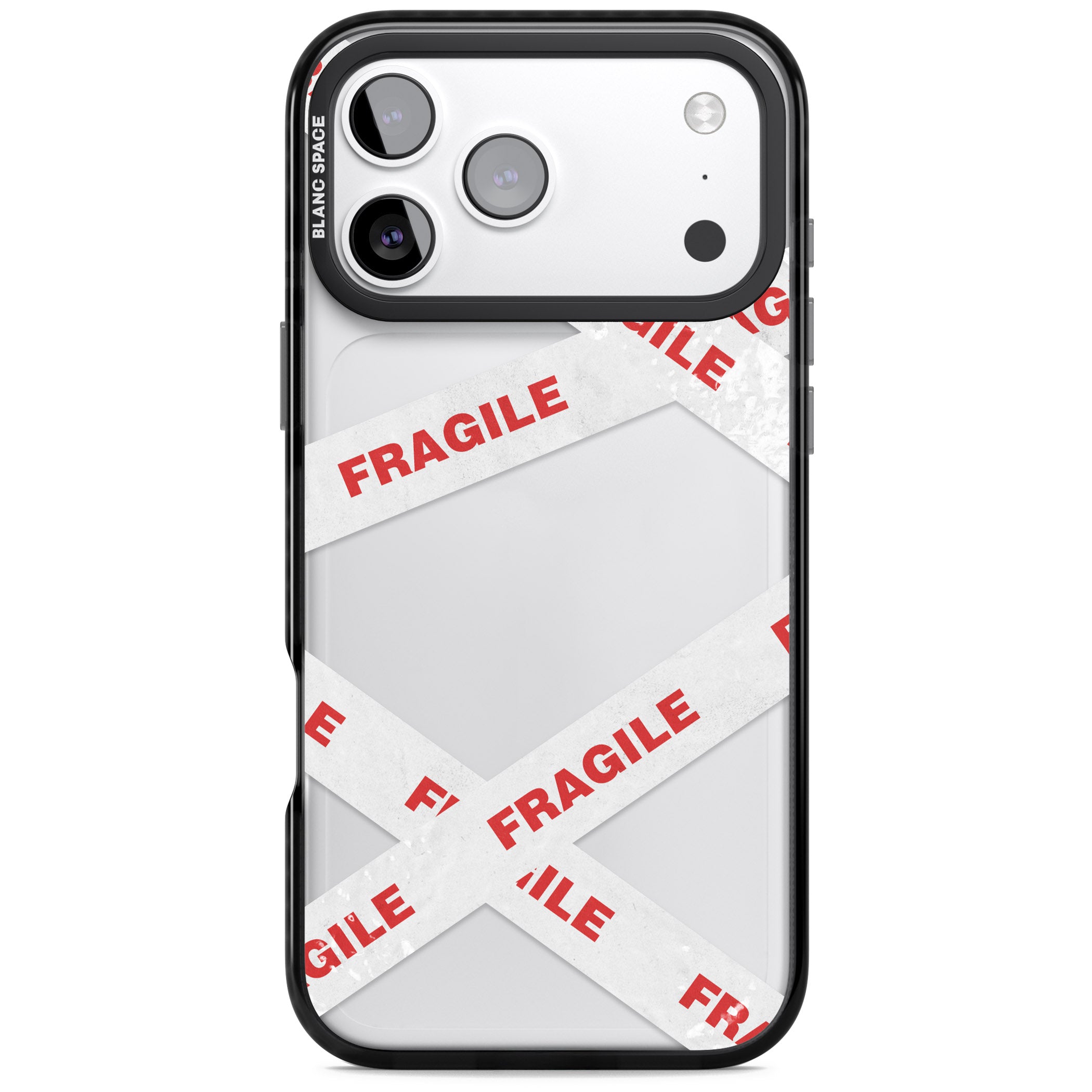 Fragile Tape iPhone 17 Pro Impact Black Phone Case