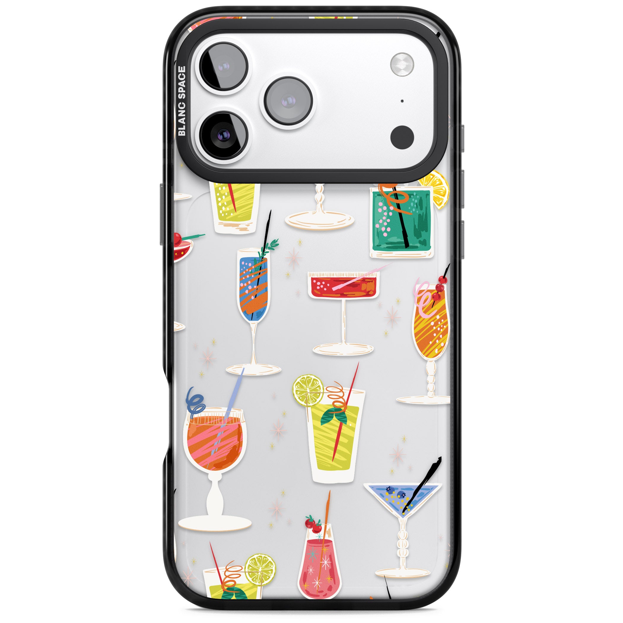 Retro Cocktails iPhone 17 Pro Impact Black Phone Case