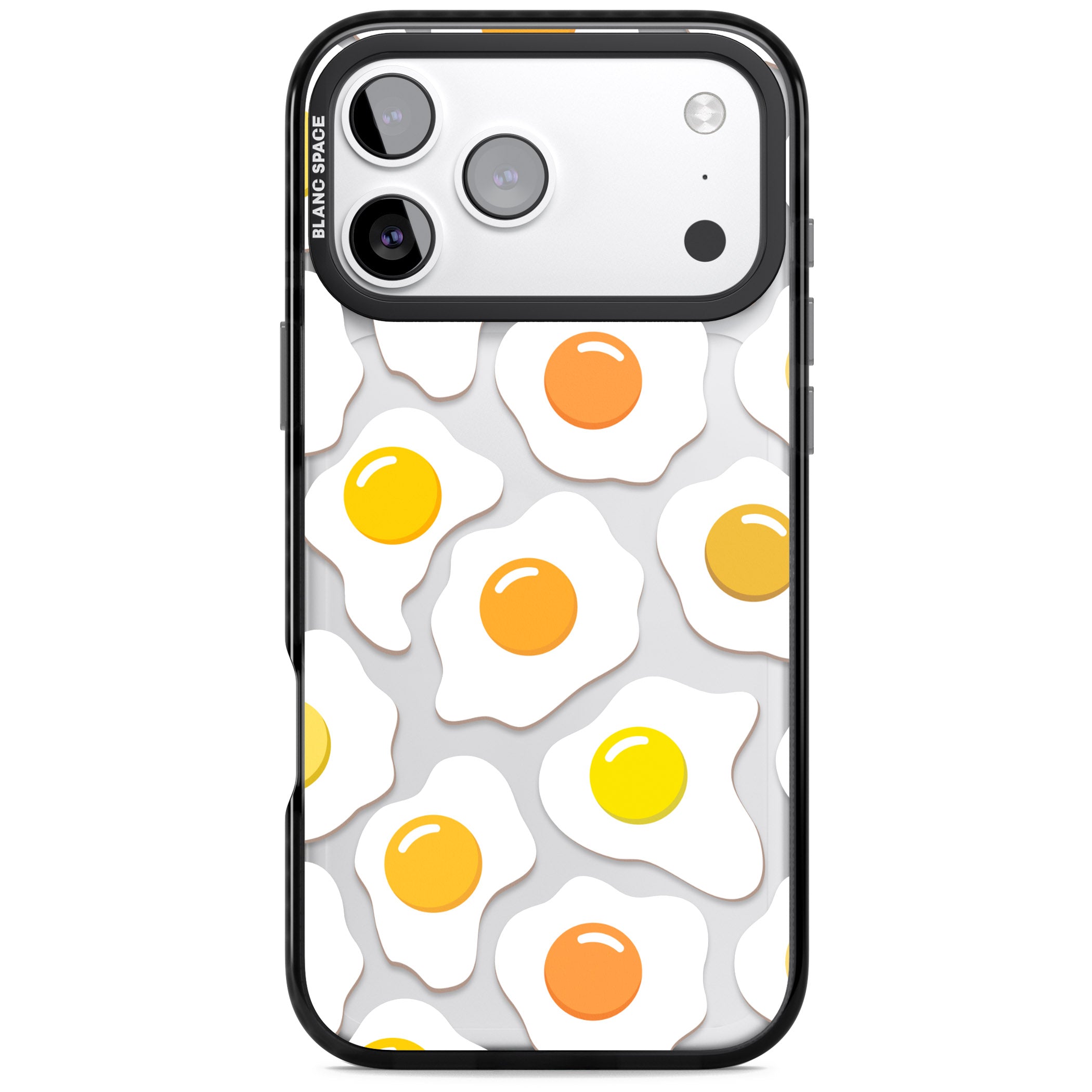 Fried Egg Pattern iPhone 17 Pro Impact Black Phone Case