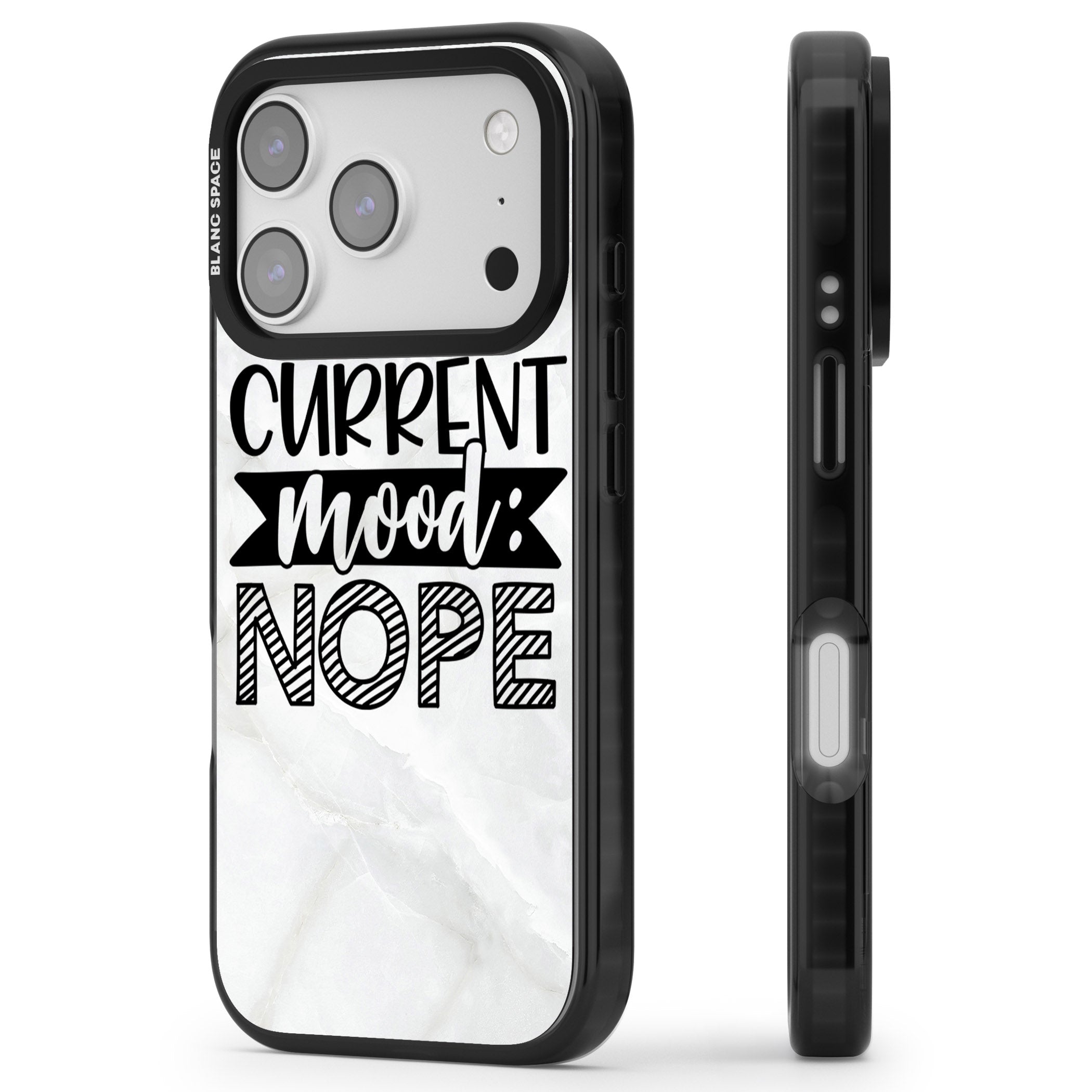 Current Mood Nope iPhone 17 Pro Impact Black Phone Case Side Profile