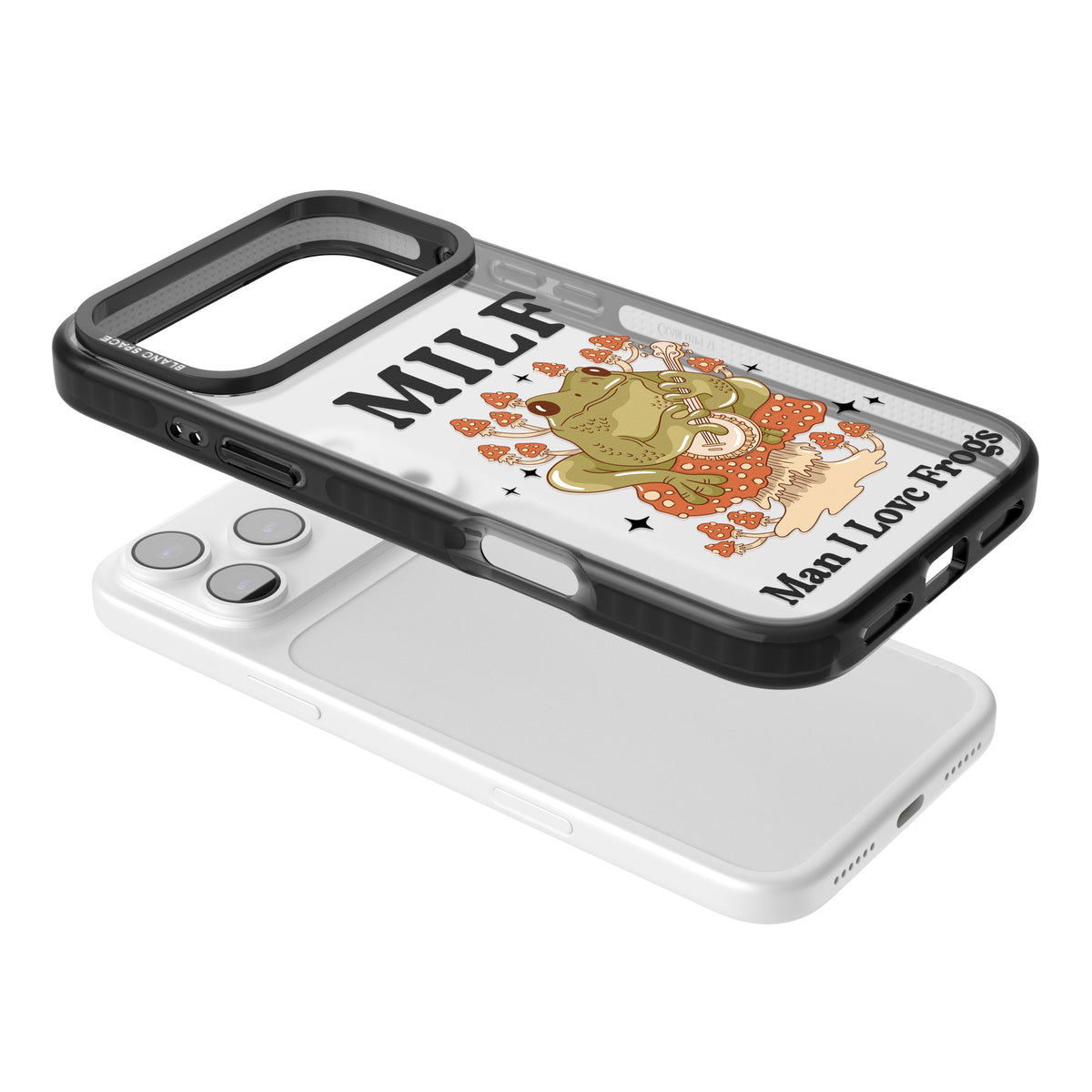 Man I Love Frogs iPhone 17 Pro Max Impact Black Phone Case angled