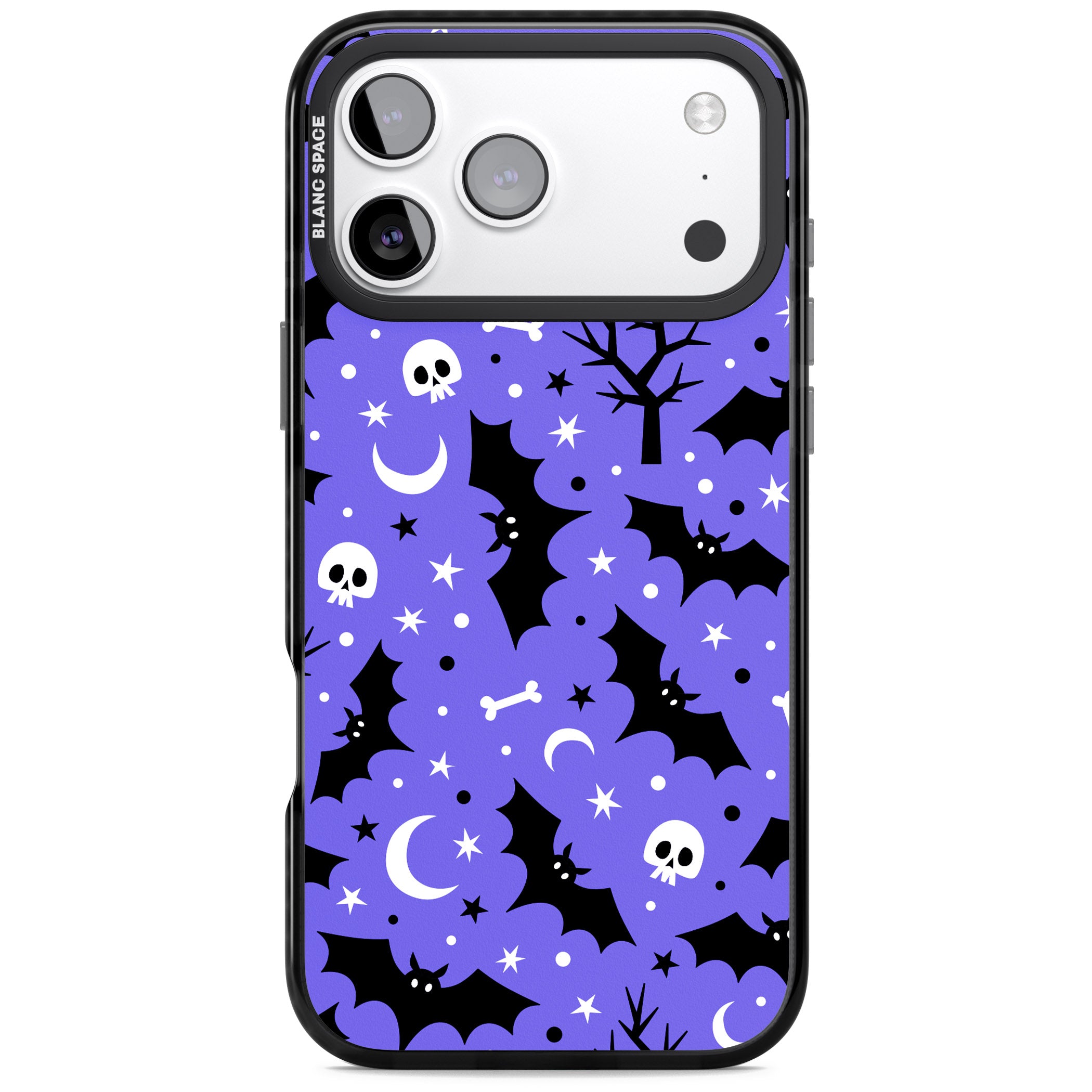 Bats N' Bones Pattern iPhone 17 Pro Impact Black Phone Case