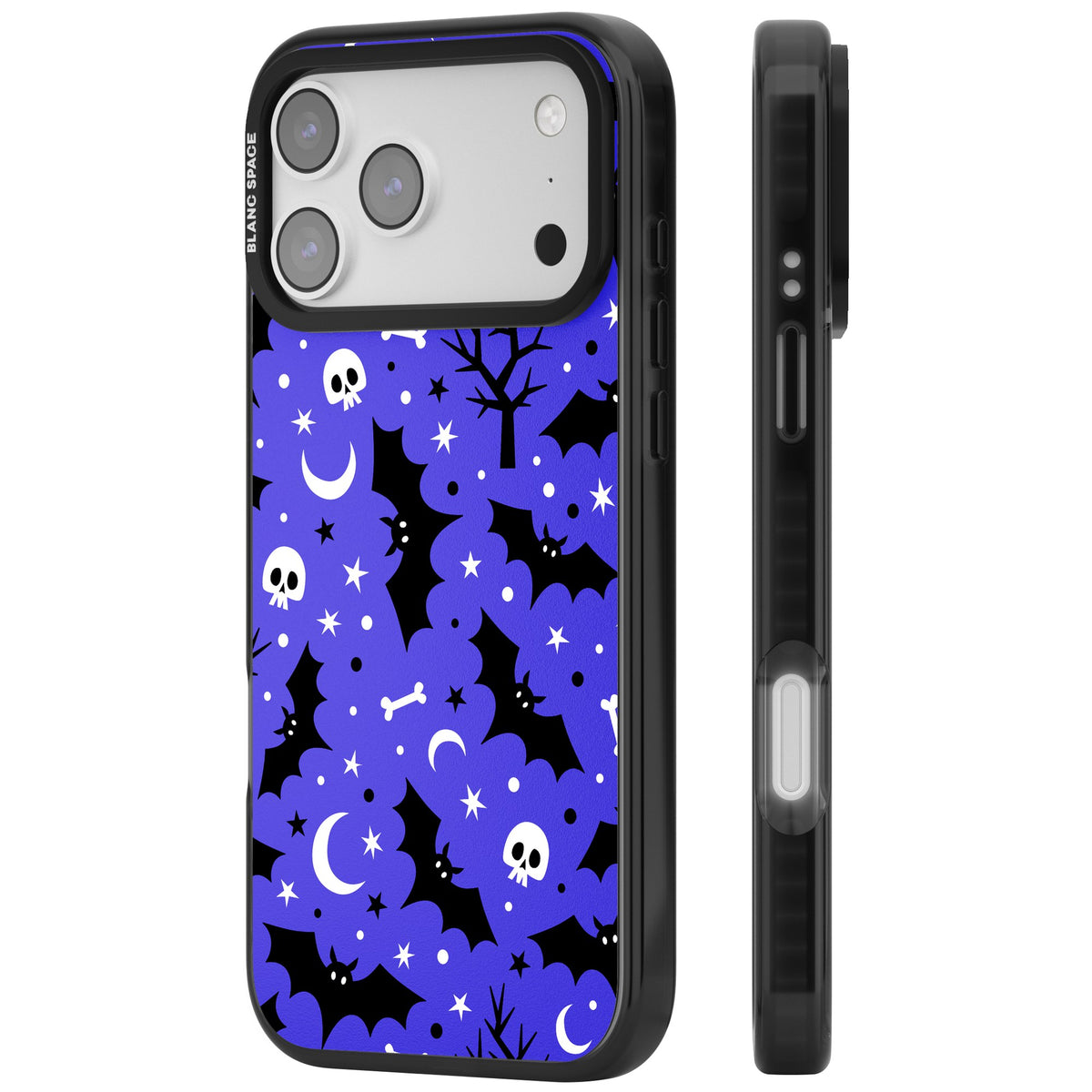 Bats N' Bones Pattern iPhone 17 Pro Max Impact Black Phone Case side