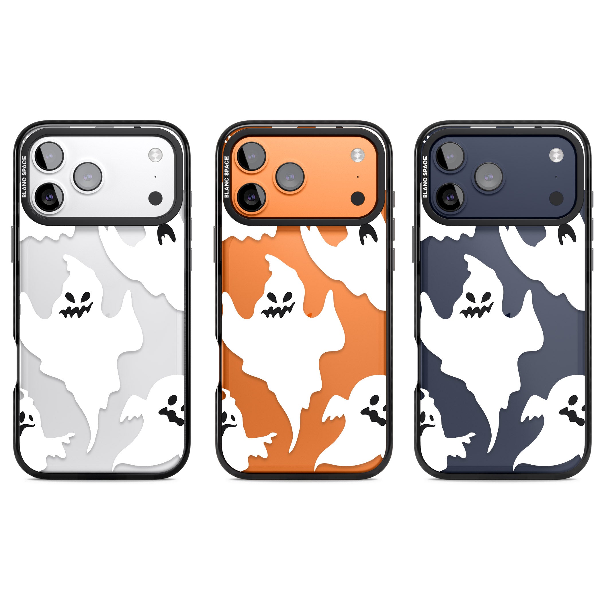 Ghost Pattern iPhone 17 Pro Impact Black Phone Case APT Impact Protection
