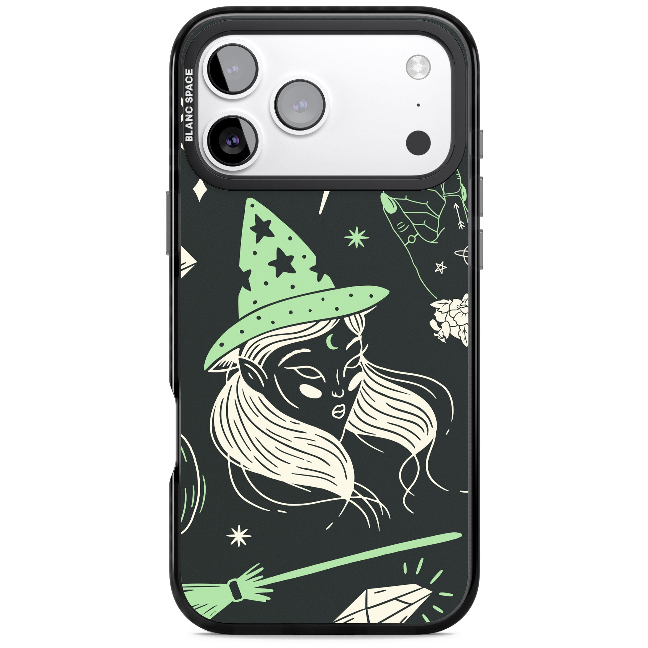 Astrology Witch Pattern iPhone 17 Pro Impact Black Phone Case