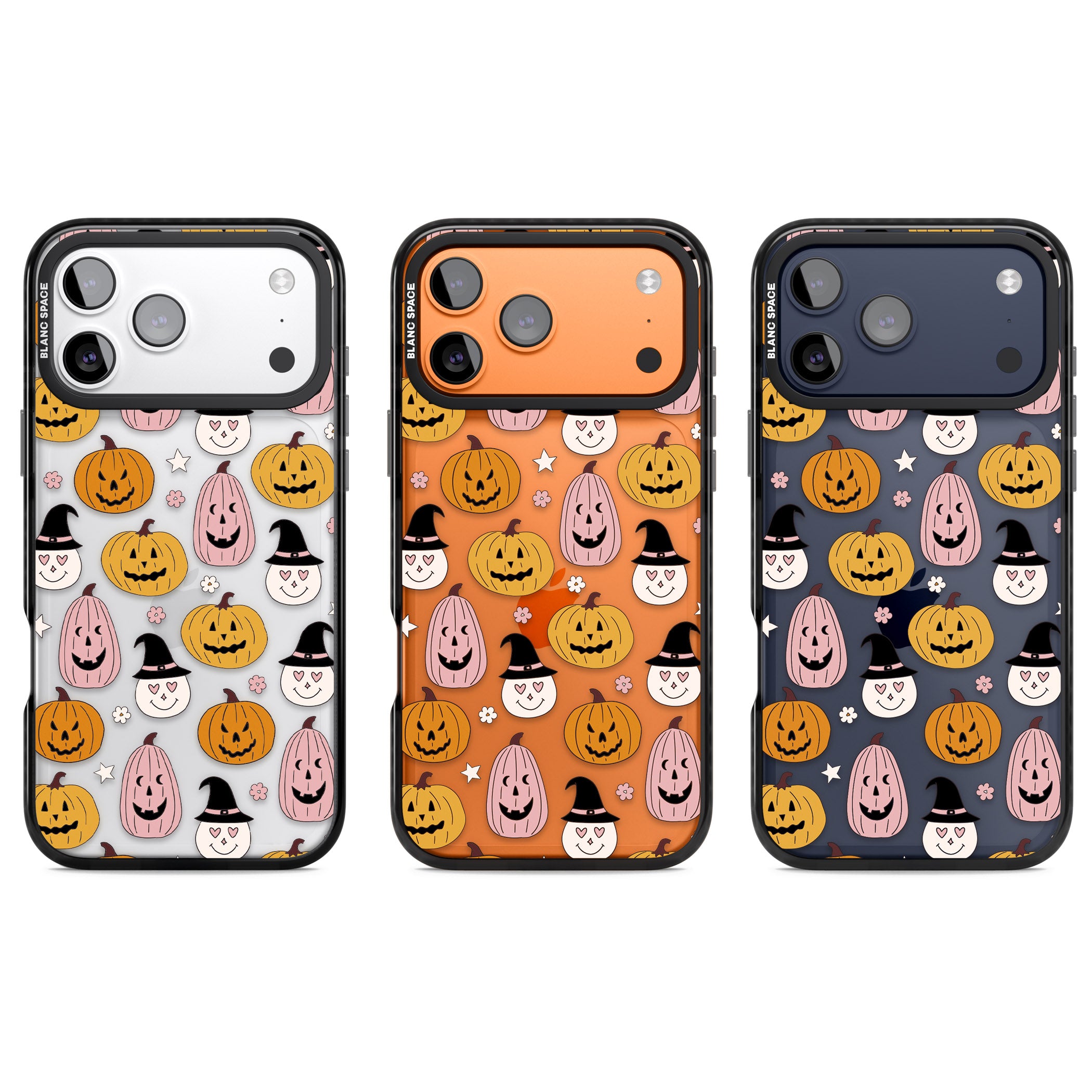Witches And Pumpkins Pattern iPhone 17 Pro Impact Black Phone Case APT Impact Protection