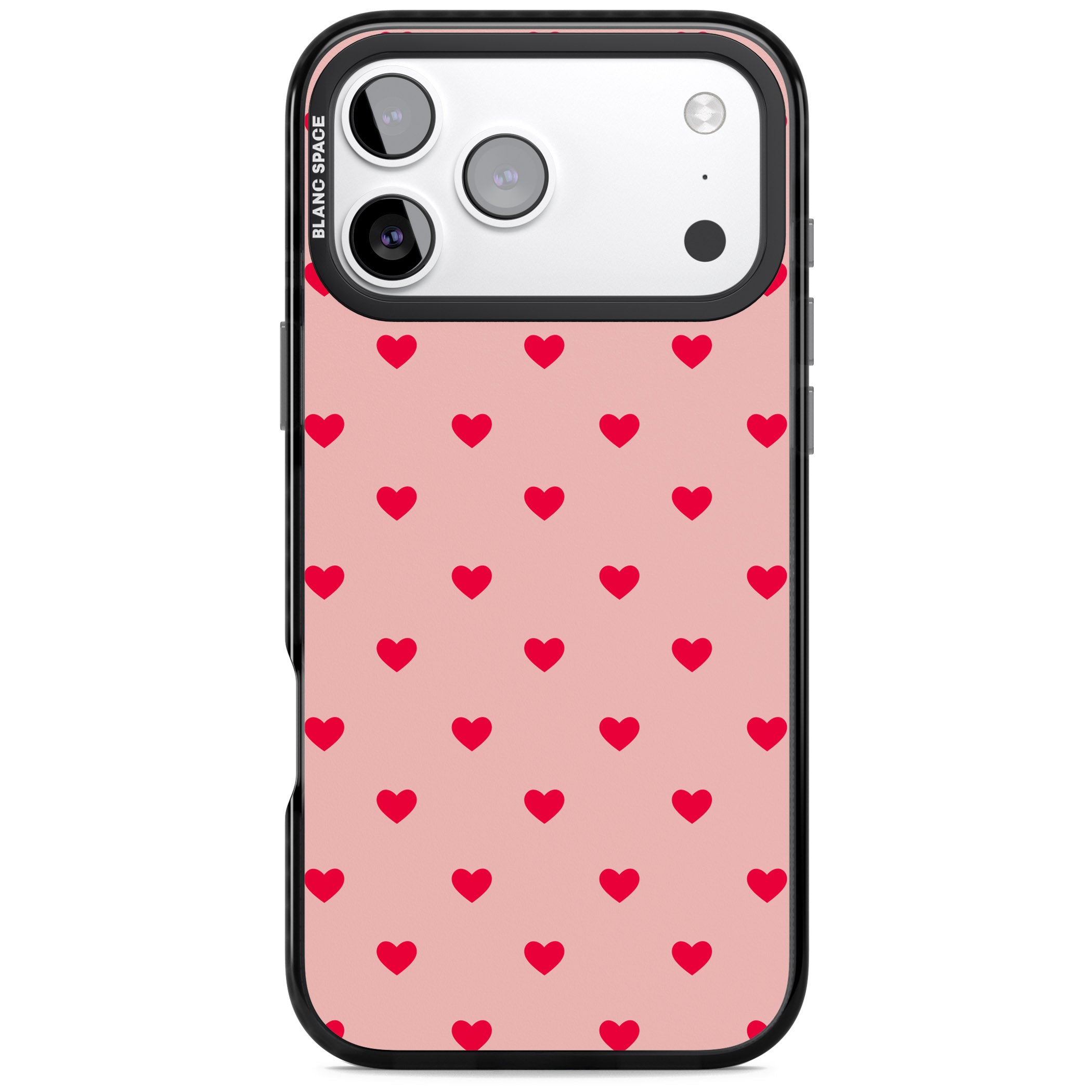 Small Heart Pattern: Red & Pink iPhone 17 Pro Impact Black Phone Case