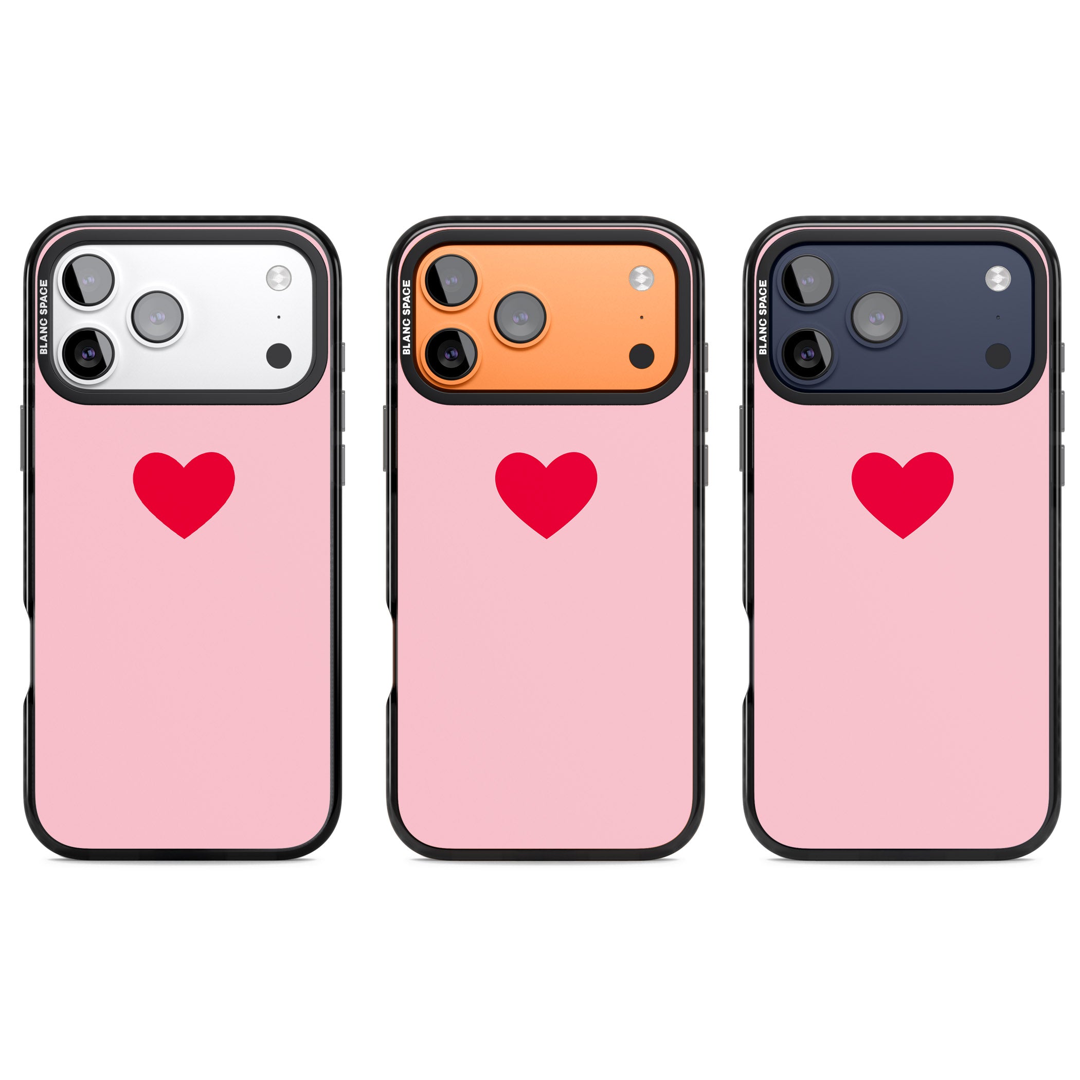 Red & Pink Heart iPhone 17 Pro Impact Black Phone Case APT Impact Protection