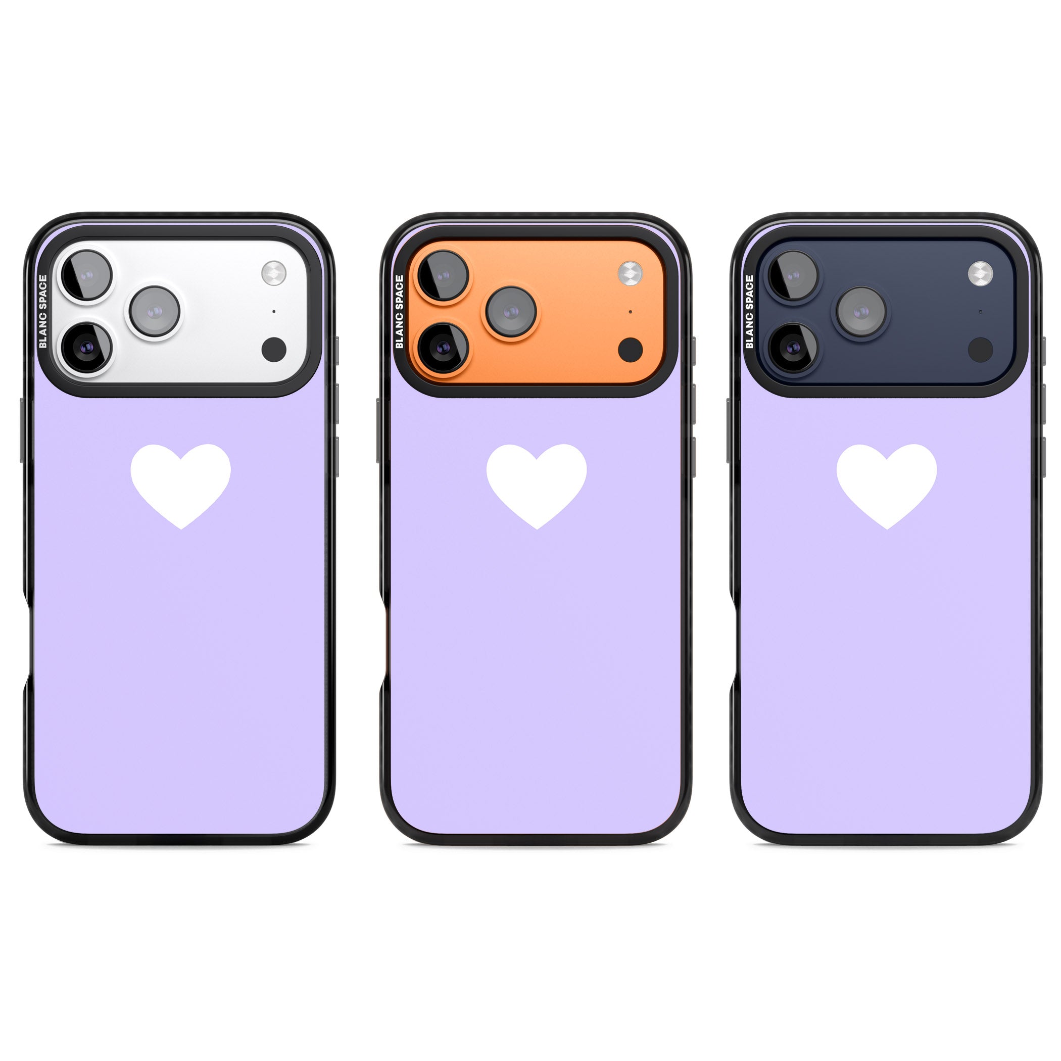 Pale Purple Heart iPhone 17 Pro Impact Black Phone Case APT Impact Protection