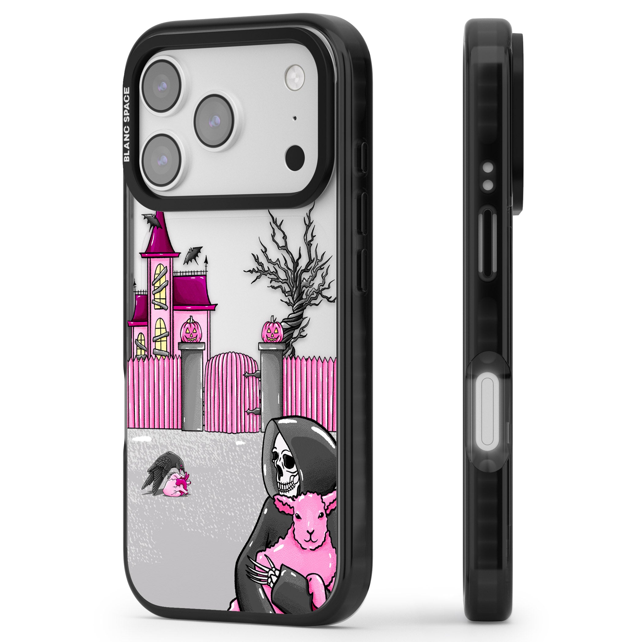 Left With My Heart iPhone 17 Pro Impact Black Phone Case Side Profile